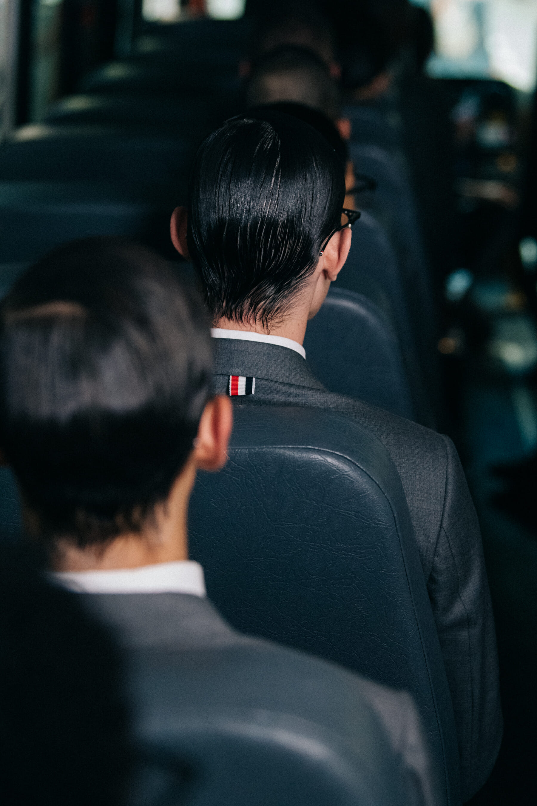 Models wearing Thom Browne suits