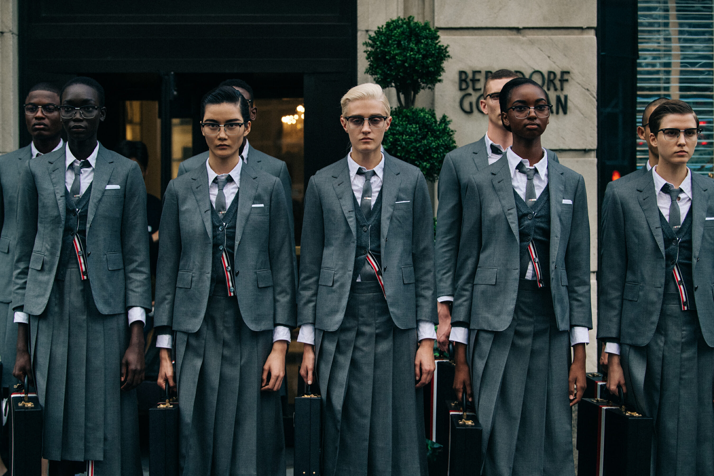 Abby Hendershot backstage at Thom Browne