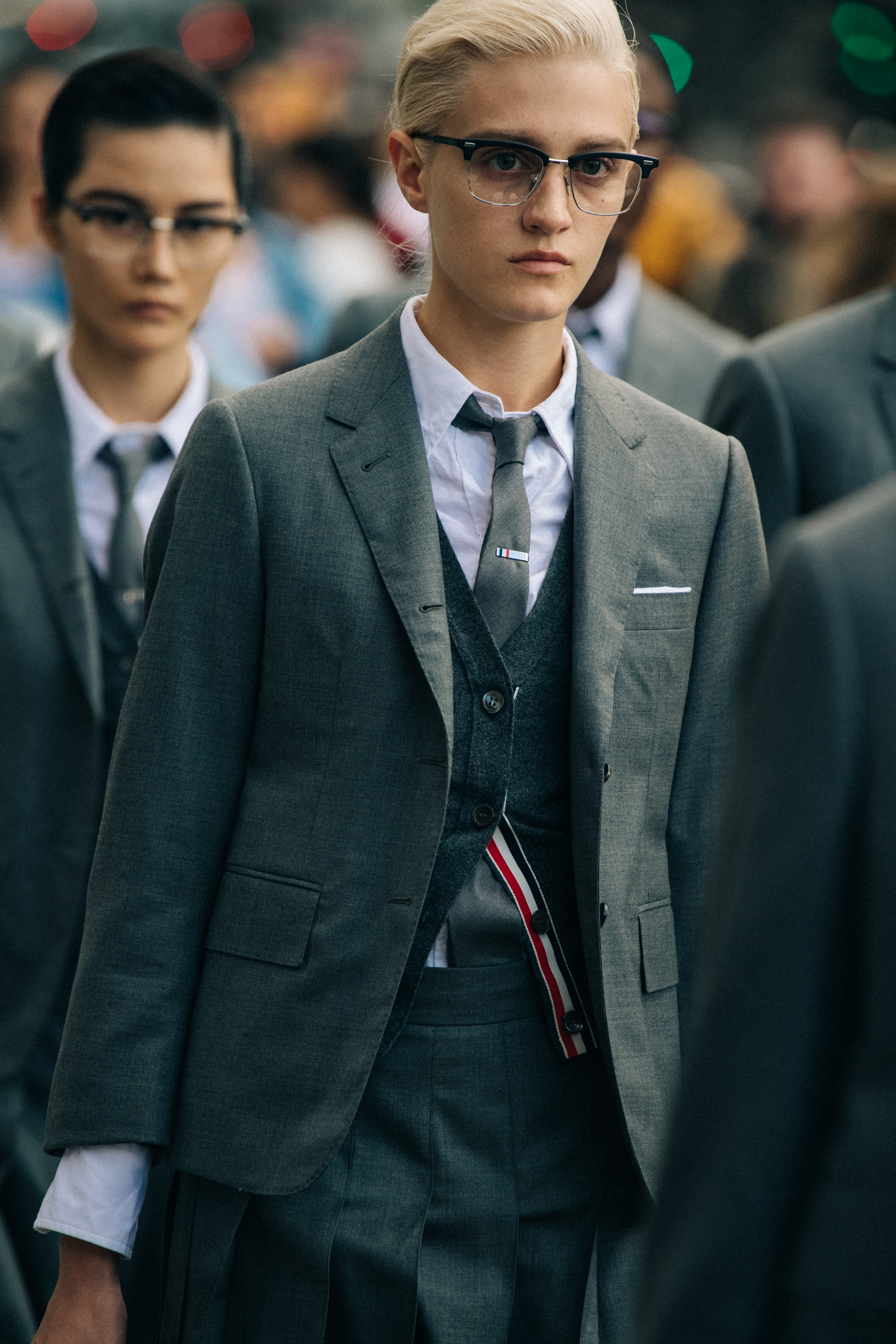 Abby Hendershot backstage at Thom Browne