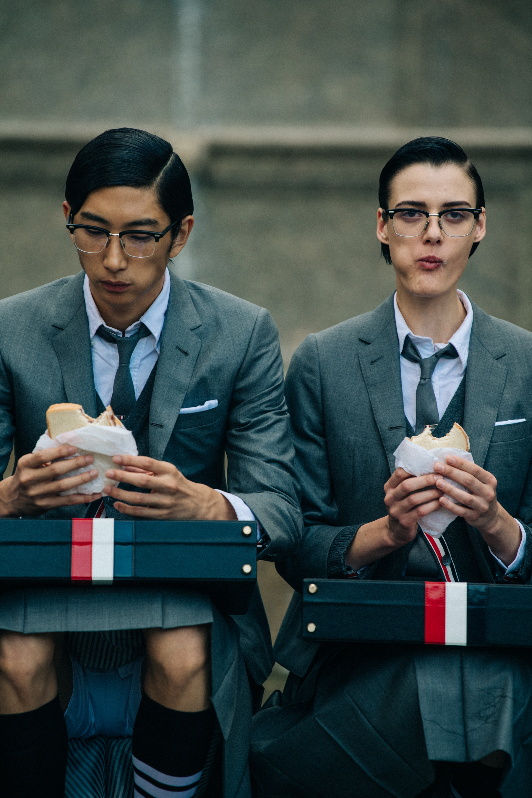 Zoe Manakh Marfa backstage at Thom Browne