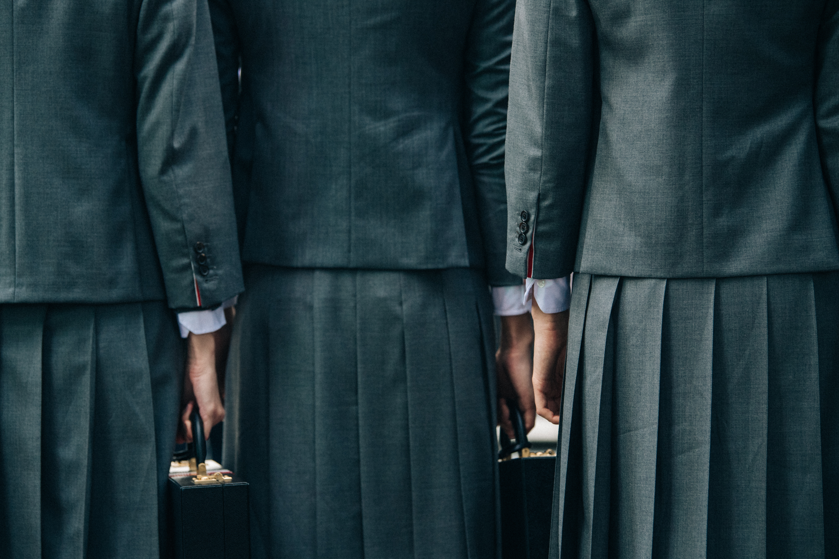 Irina Kravchenko backstage at Thom Browne