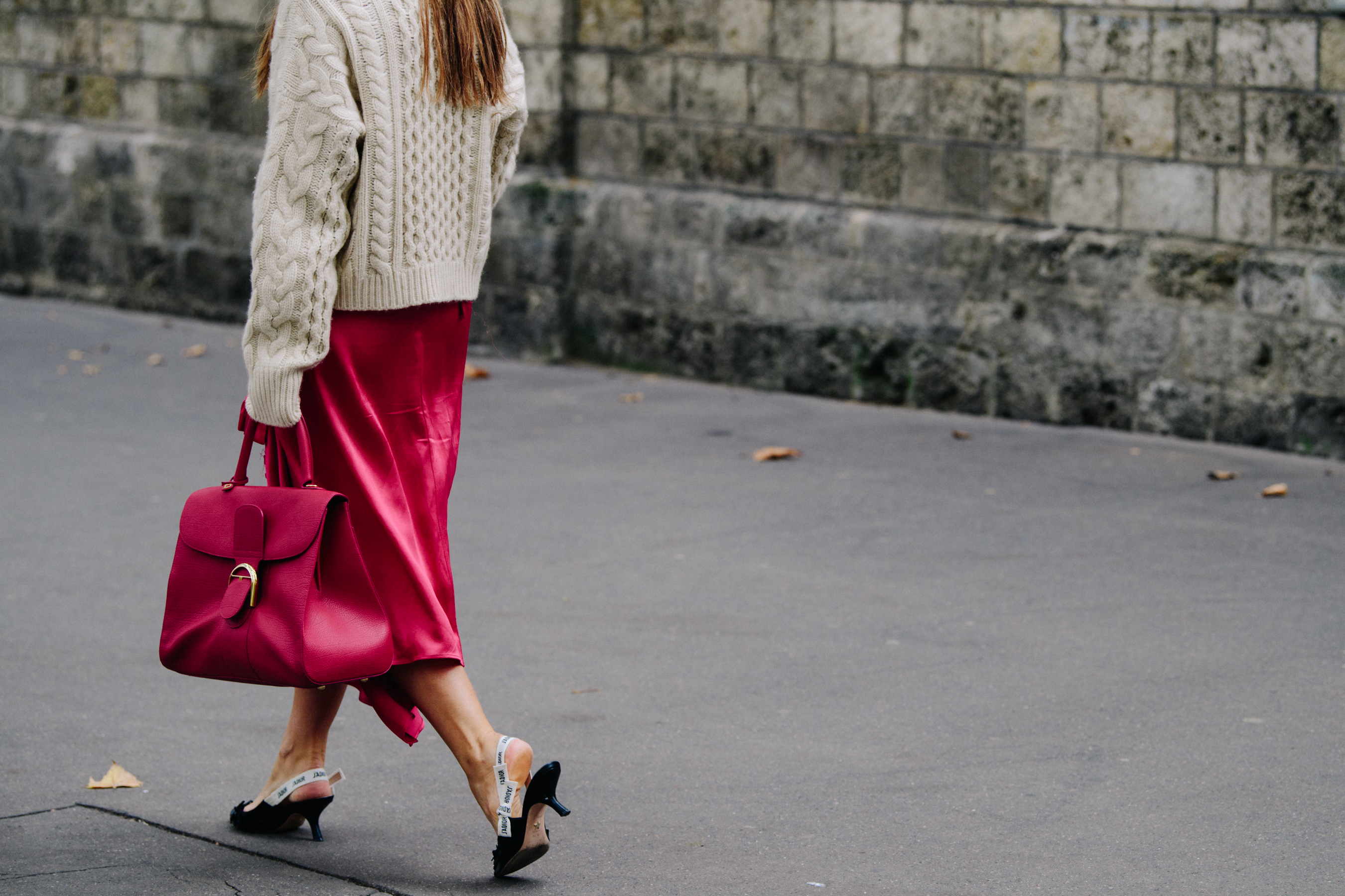 Woman carrying Delvaux bag