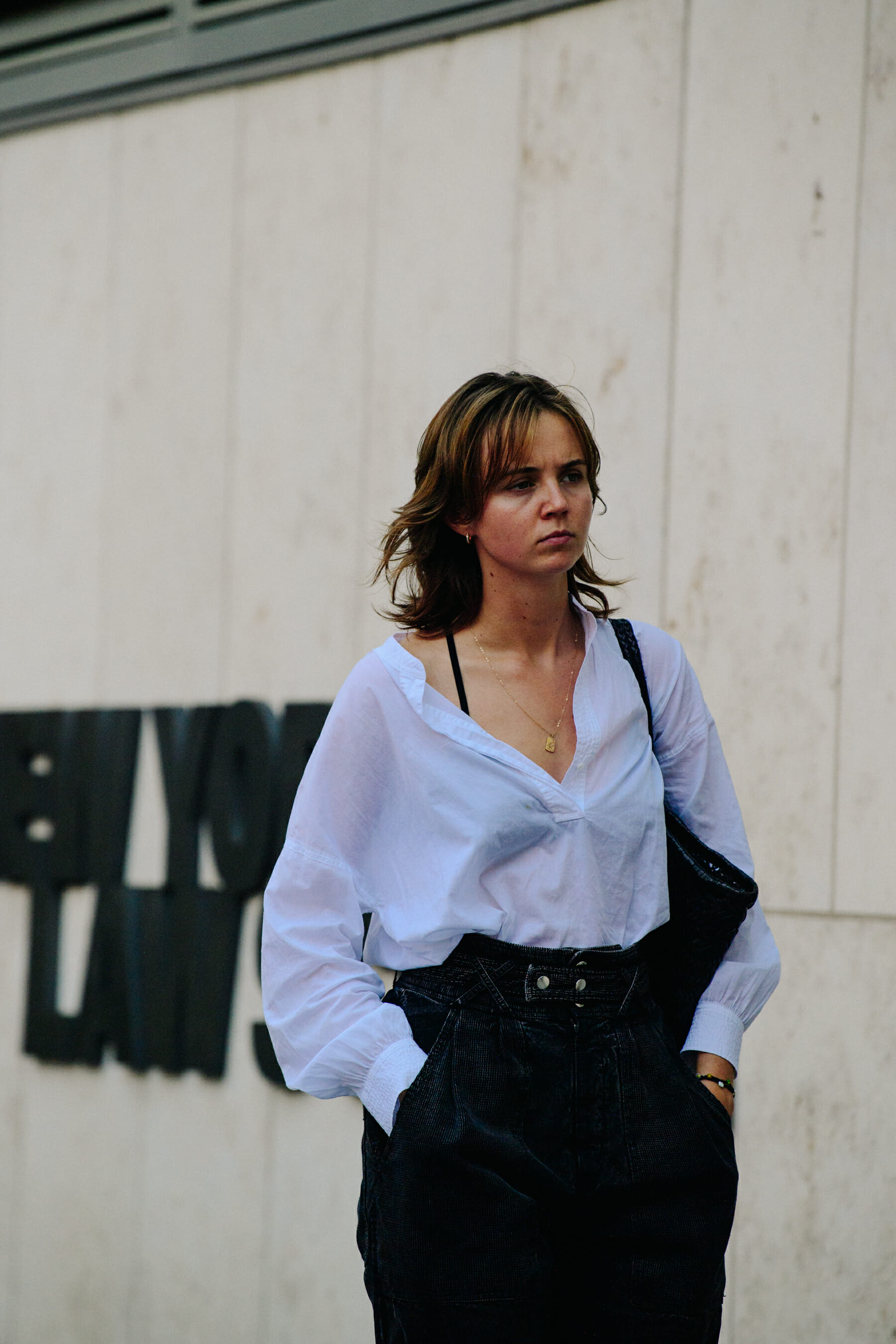Woman wearing white shirt