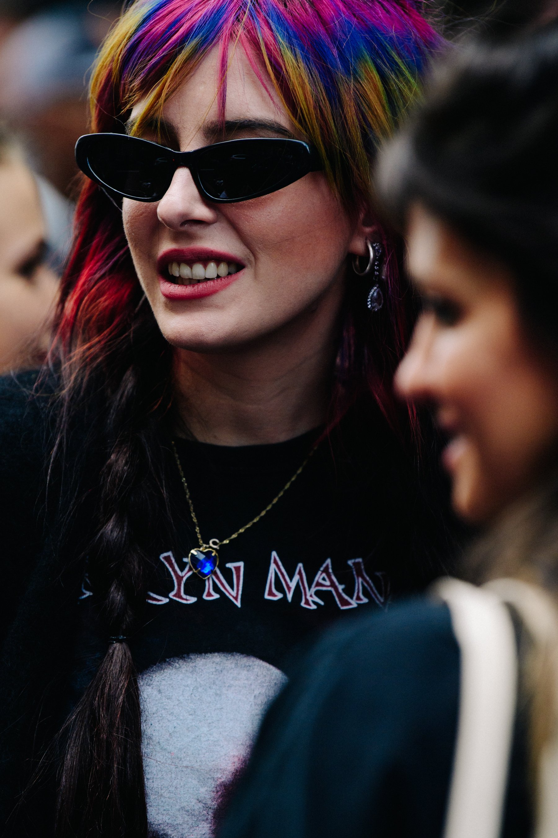 Woman with colourful hair