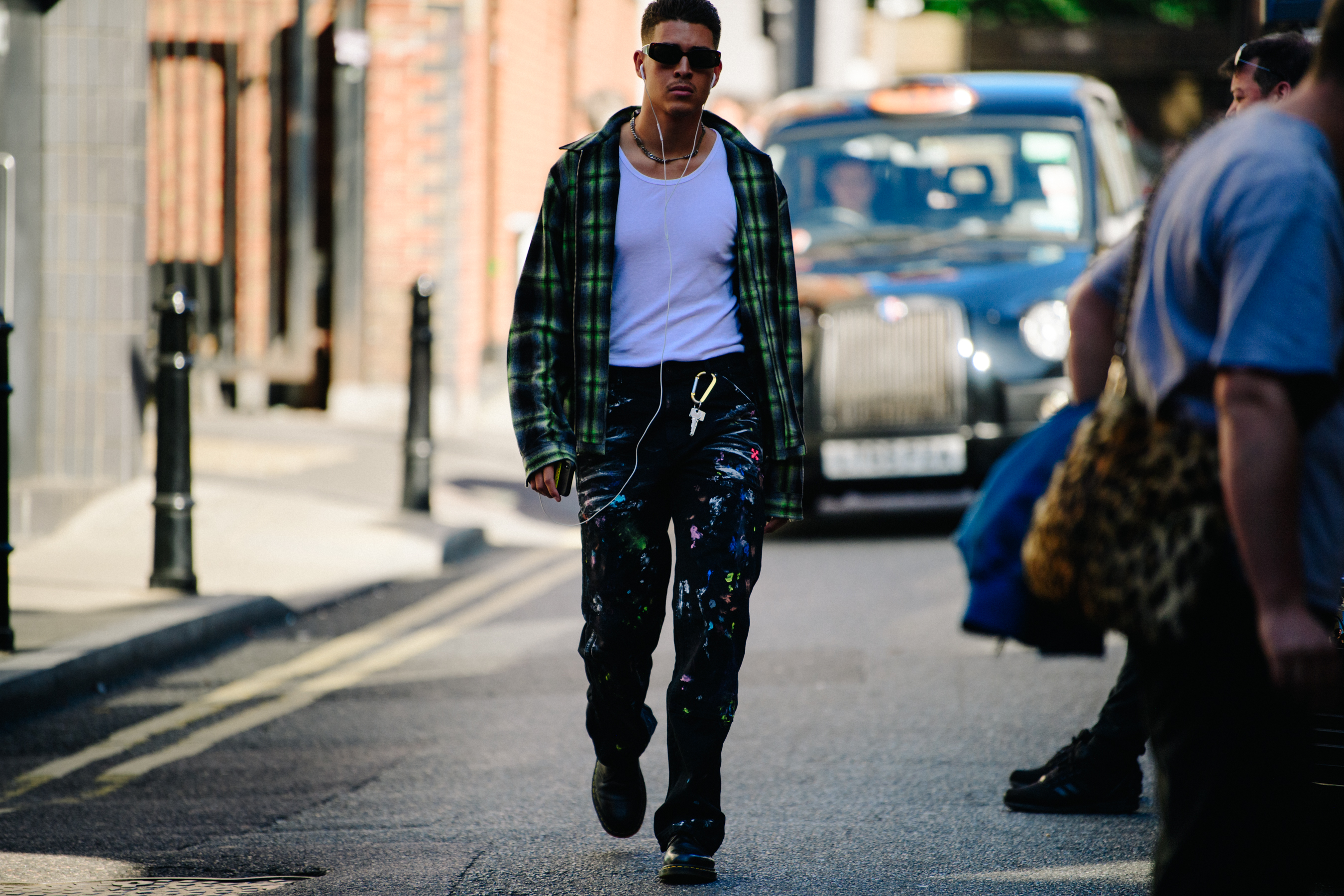 Man wearing Off-White jeans