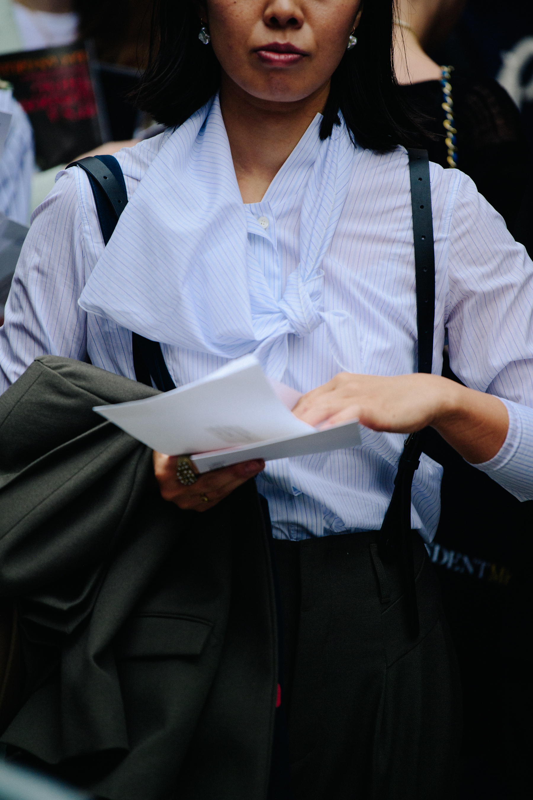 Woman wearing white shirt
