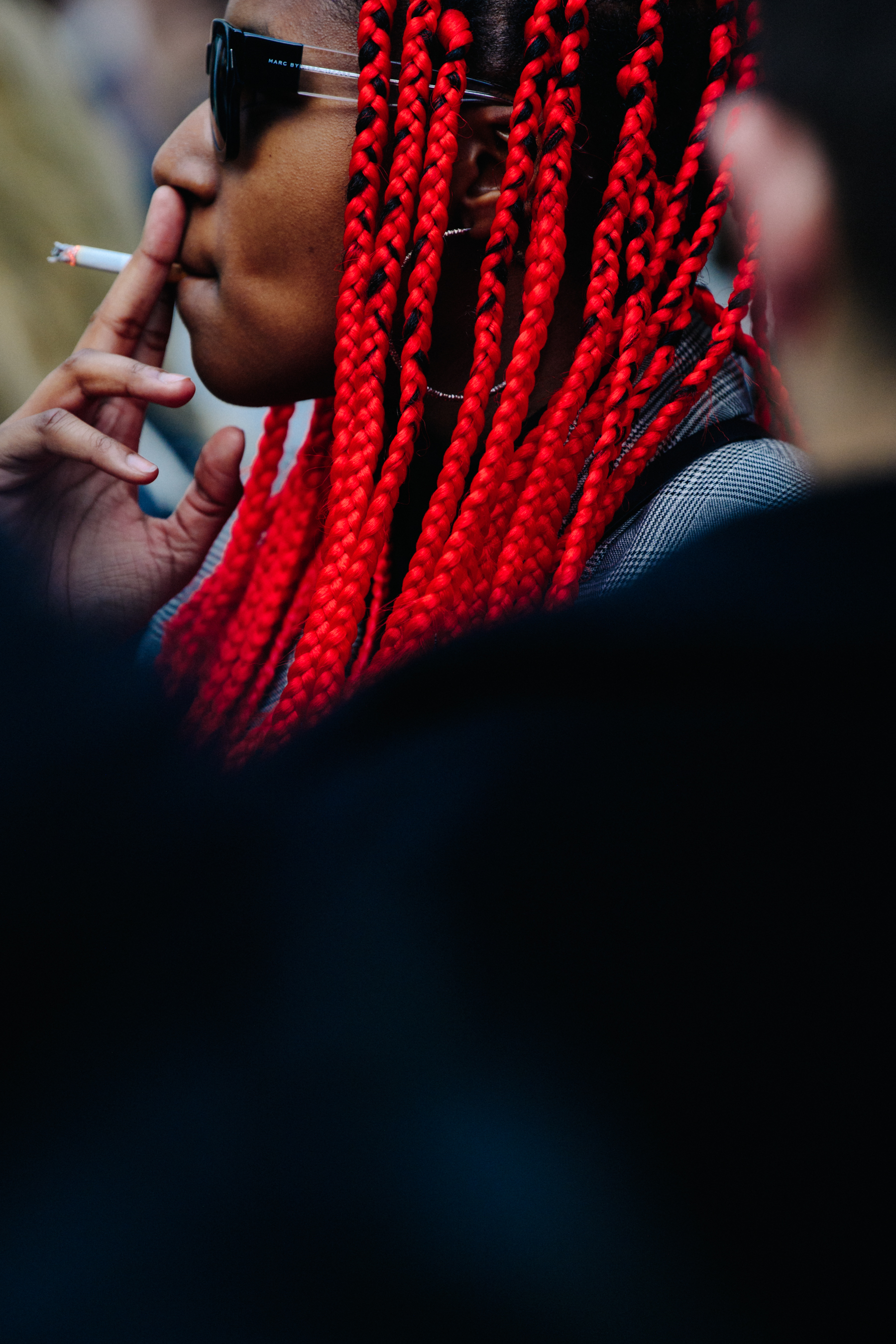 Woman with red braids