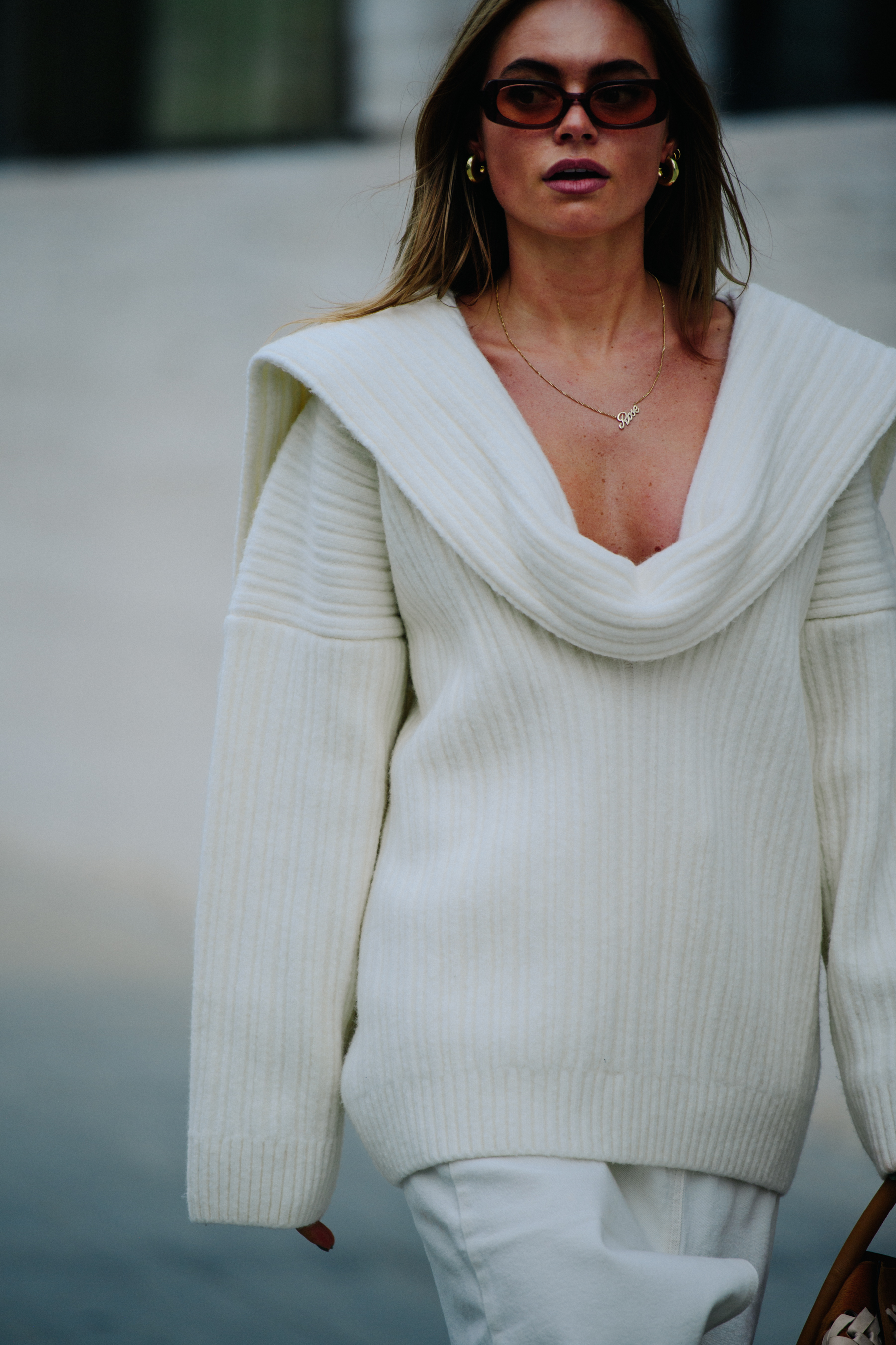 Woman wearing white dress