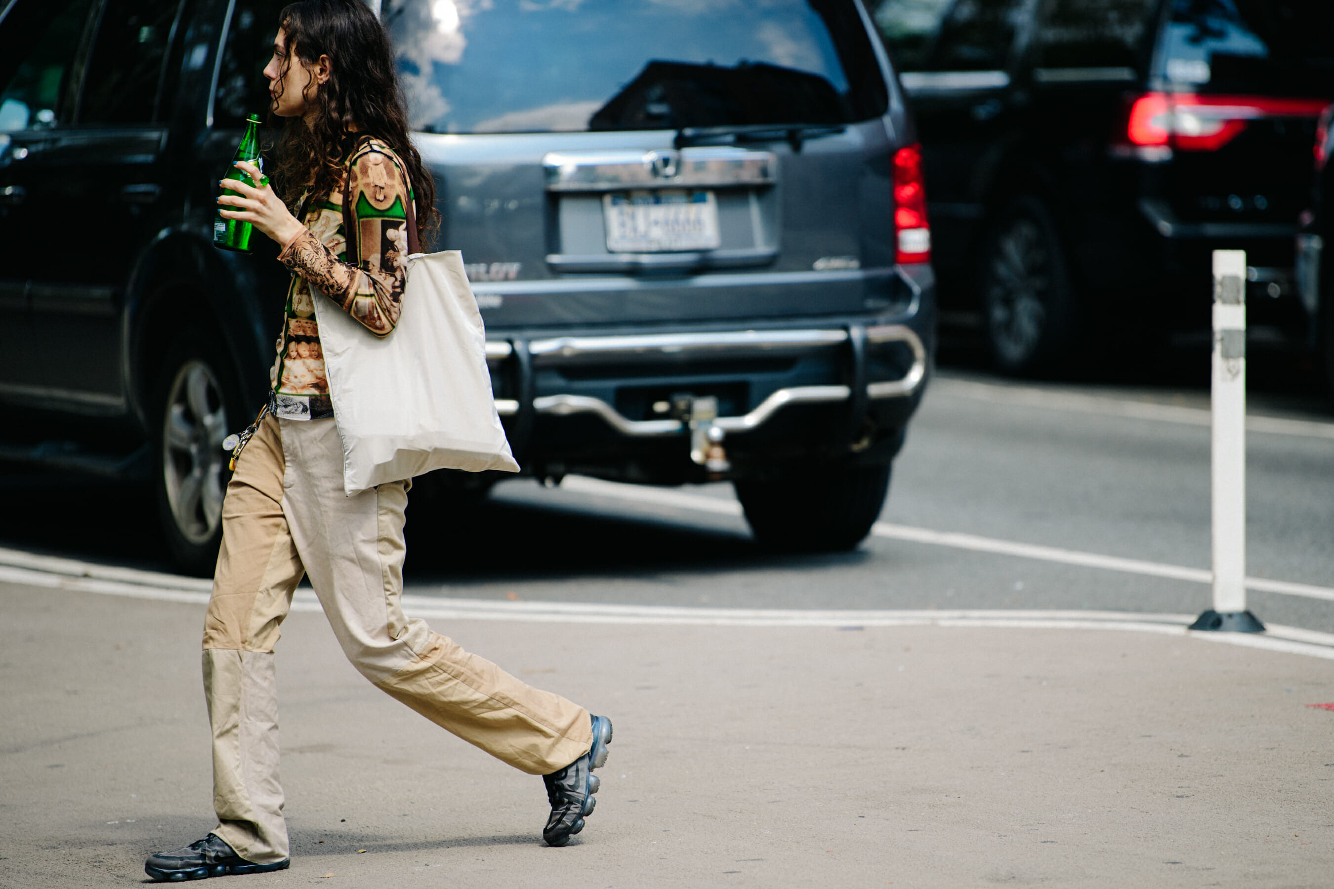 Woman wearing Nike sneakers