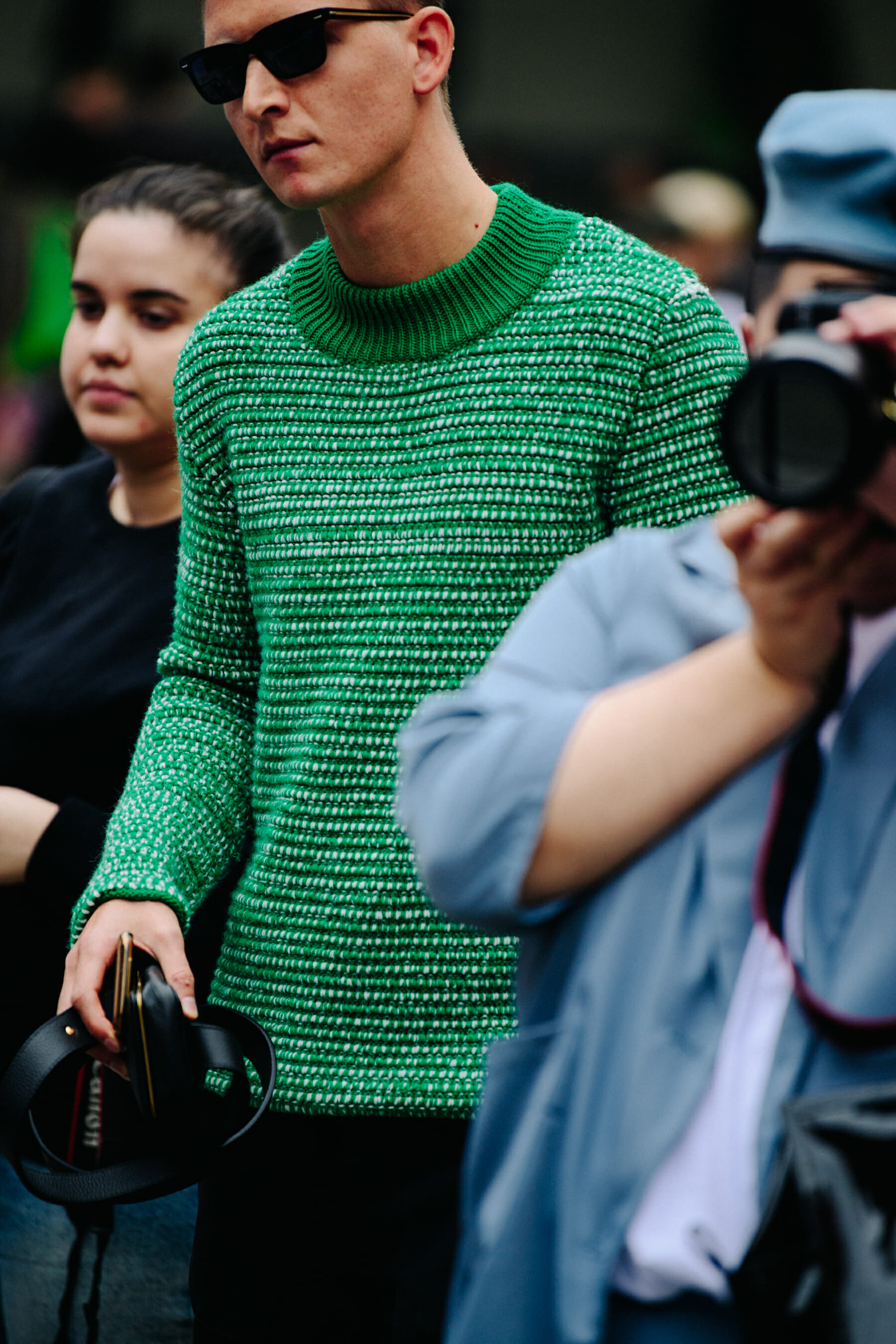 Man wearing green jumper