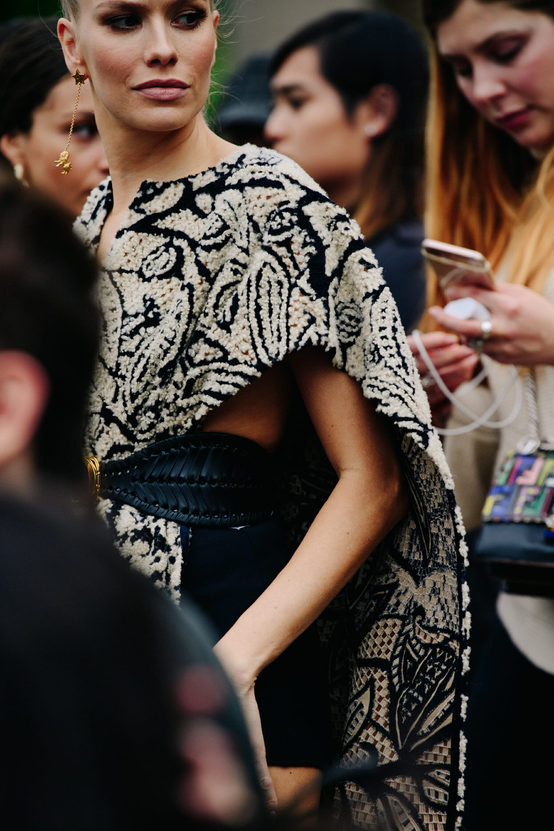Woman wearing Christian Dior dress