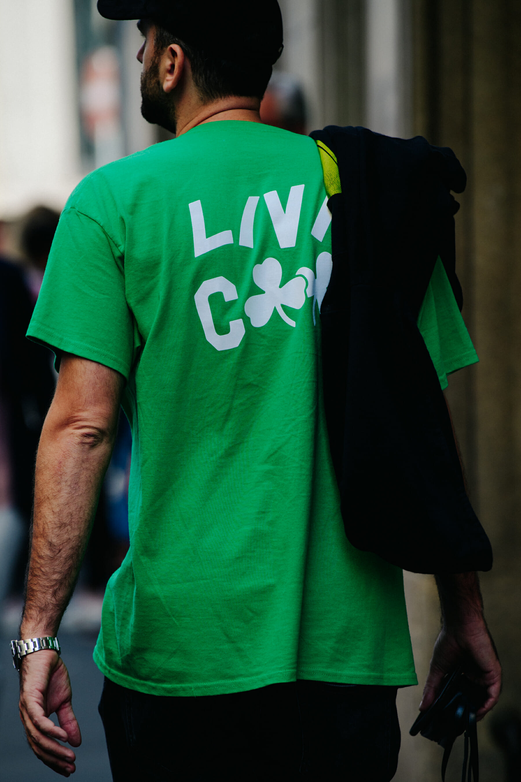 Man wearing Livin Cool tee shirt