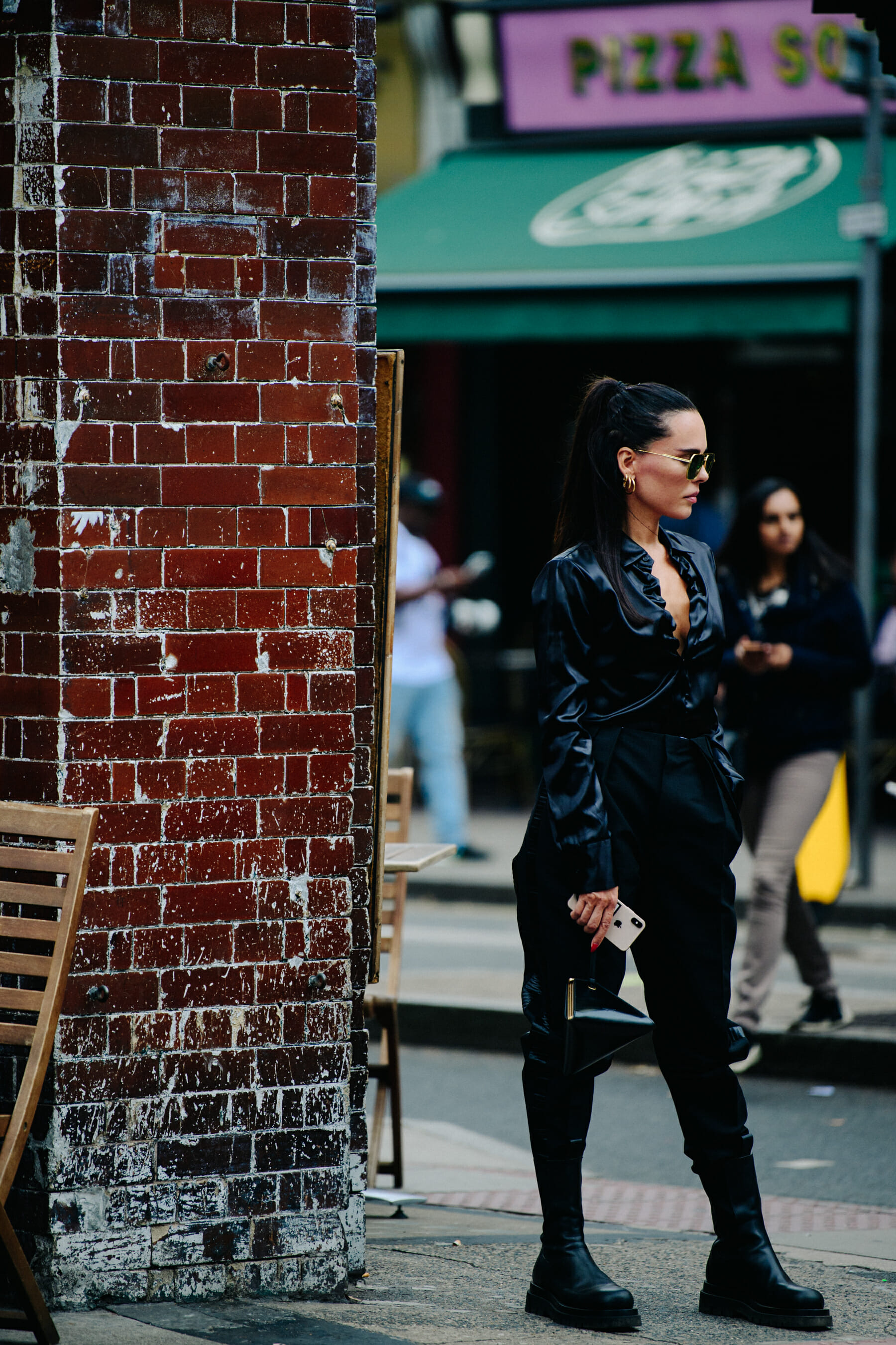 Woman wearing all black