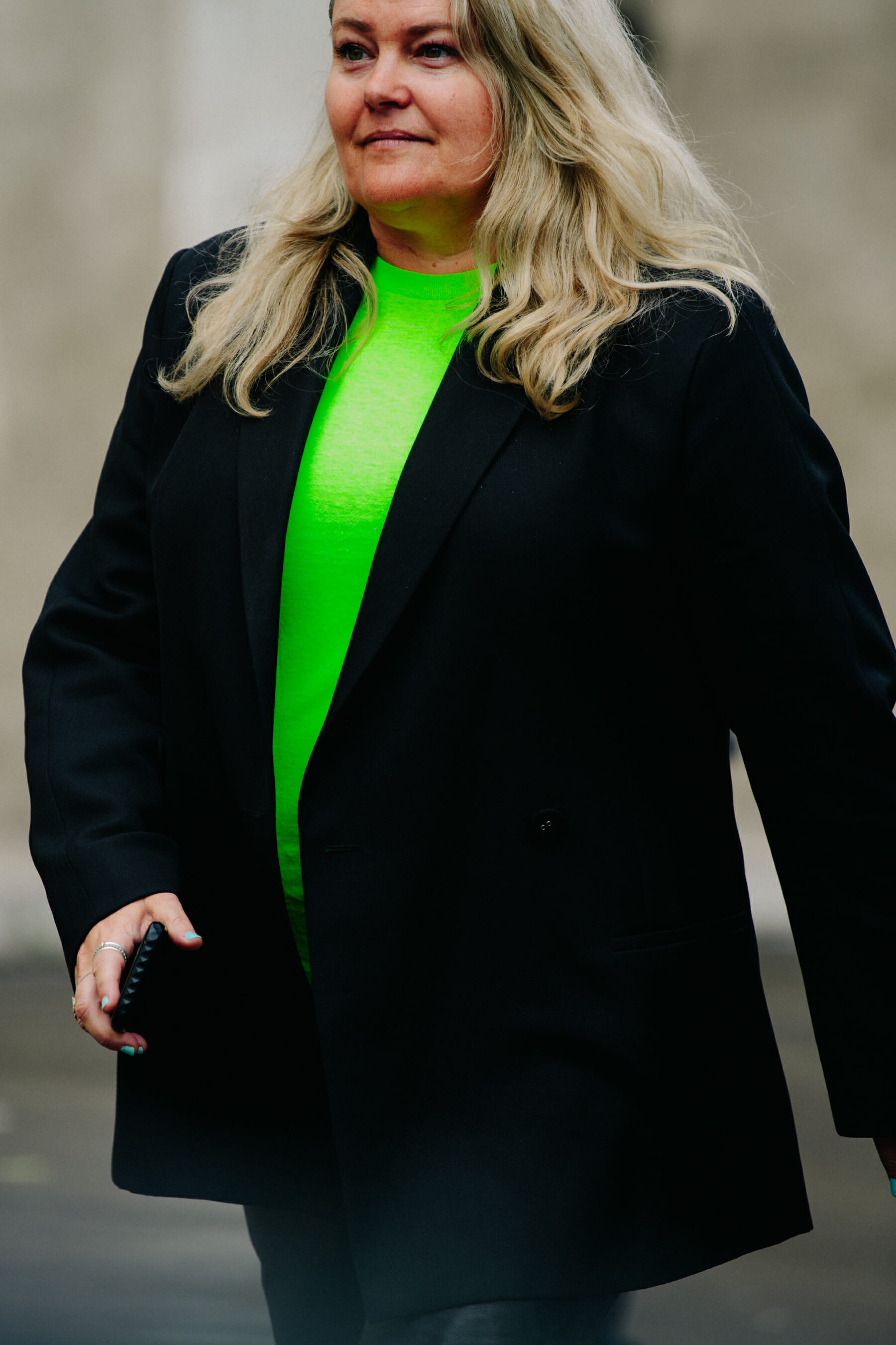 Woman wearing green tee shirt