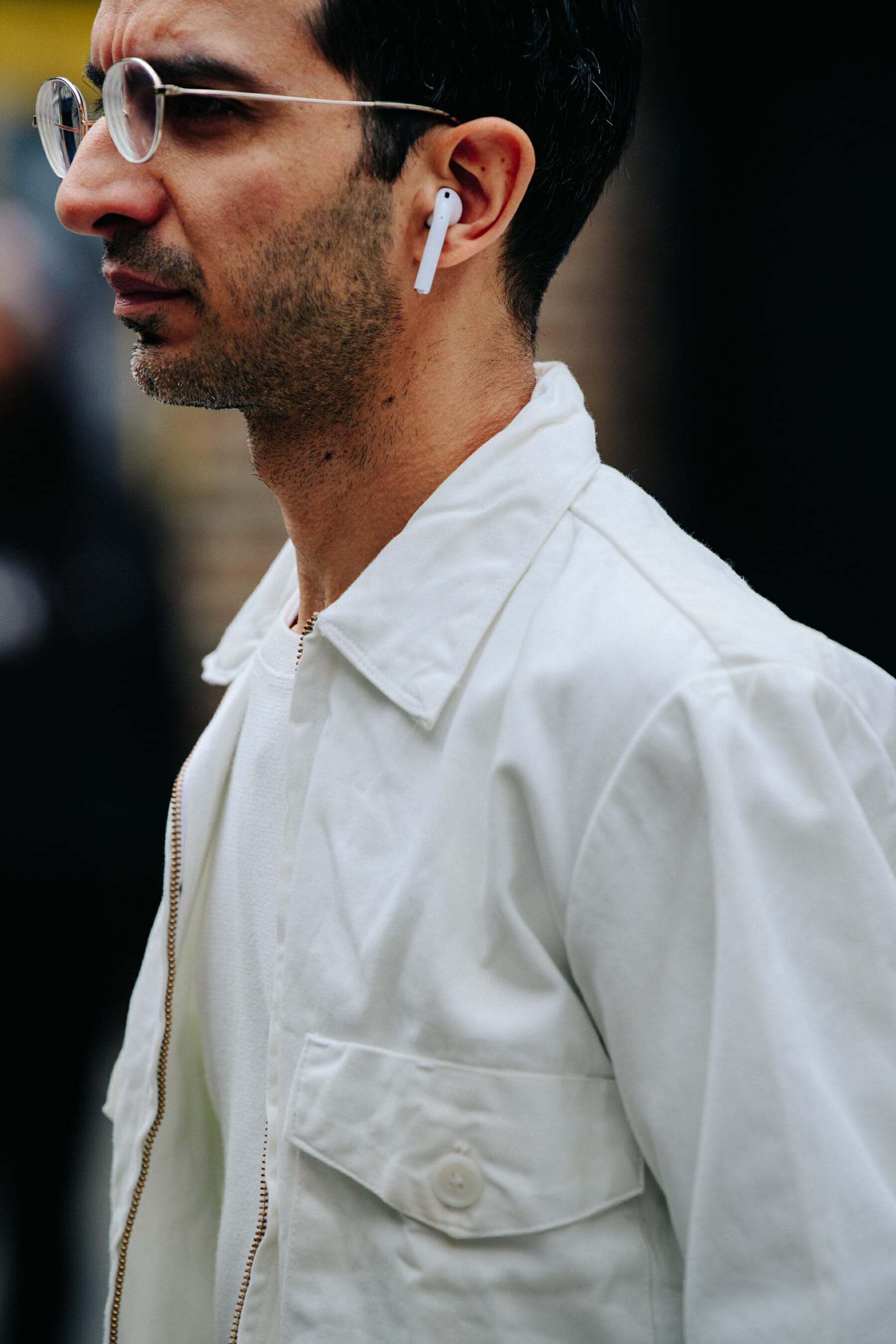 Man wearing white jacket