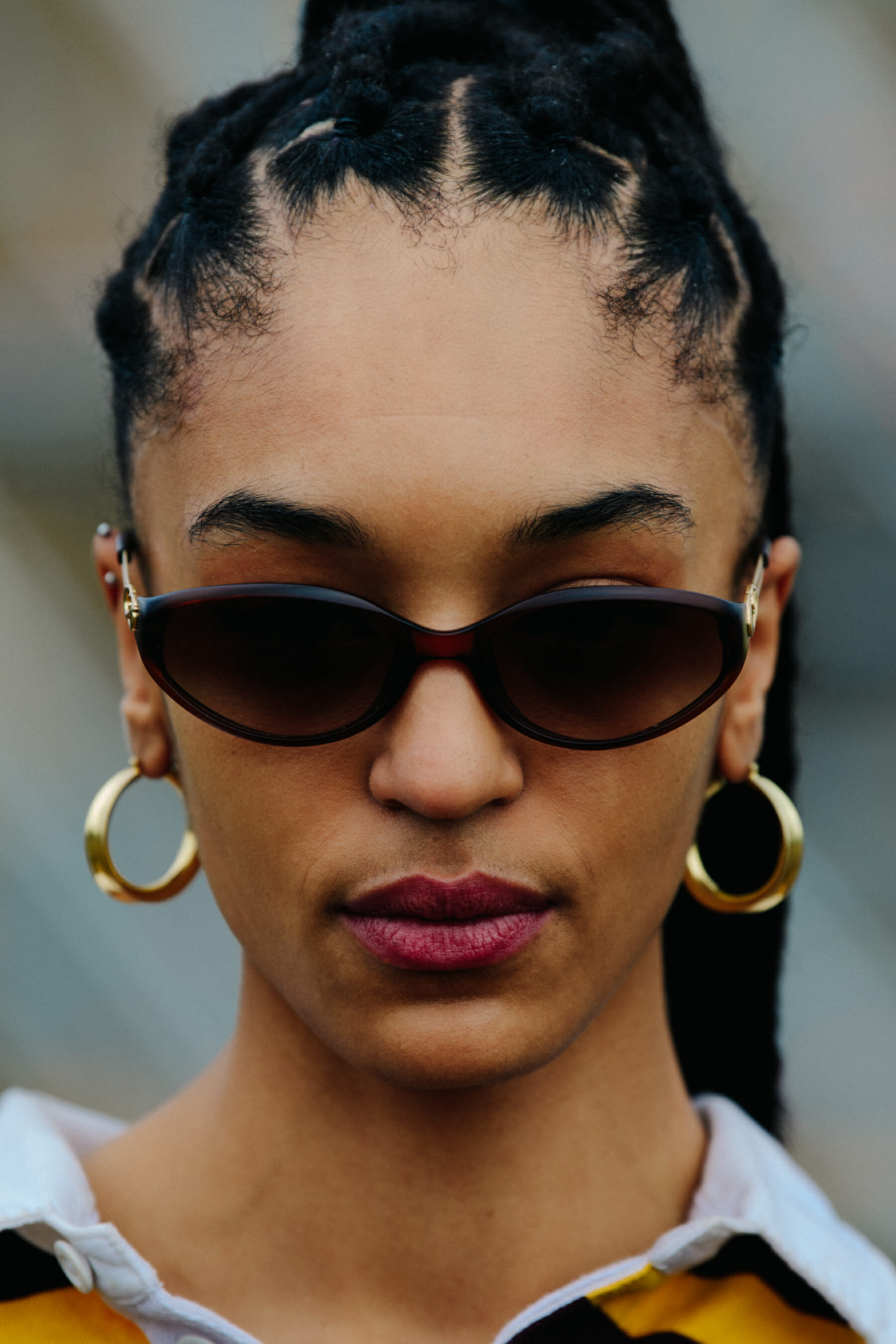 Portrait of model with braids
