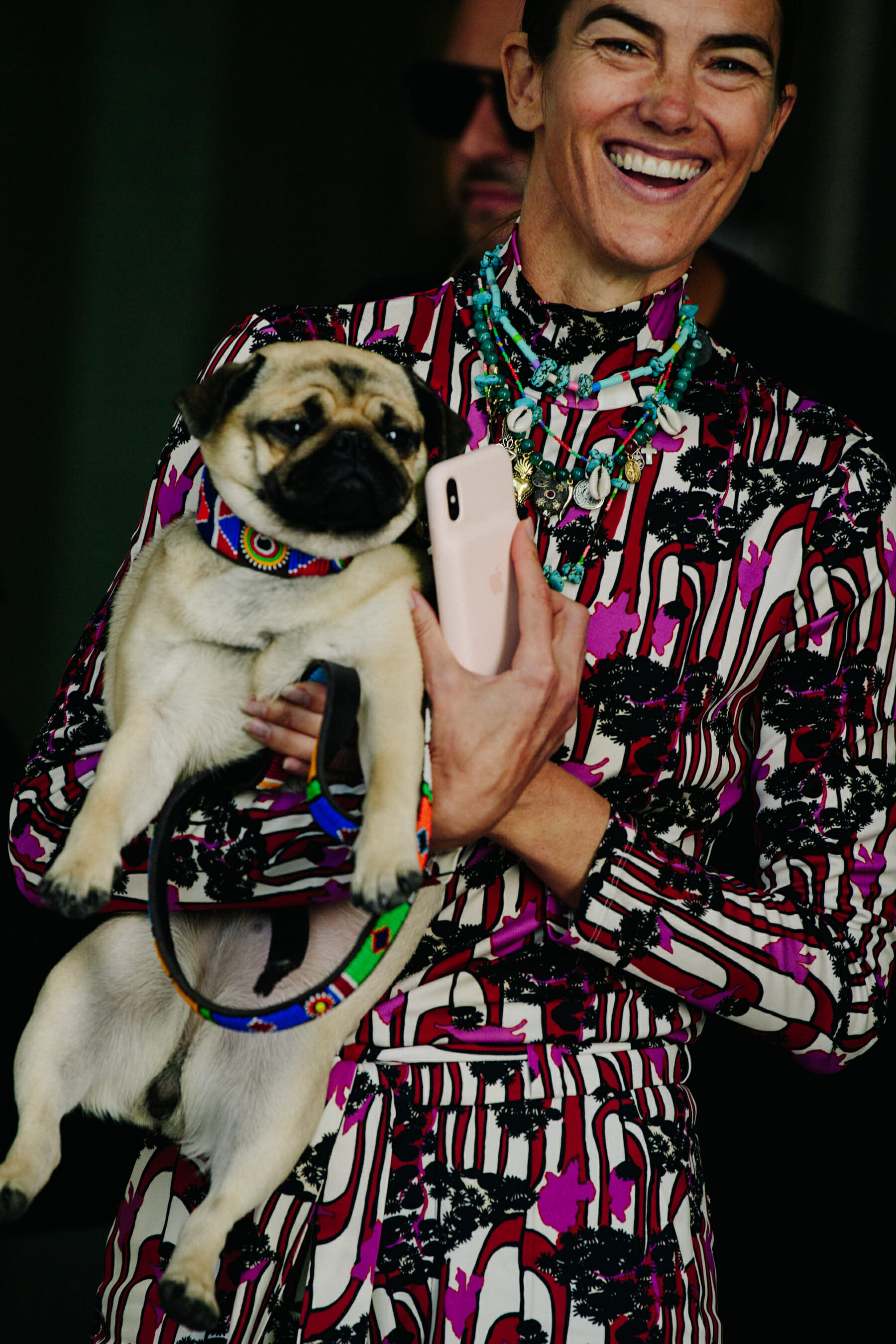 Woman wearing pattern dress