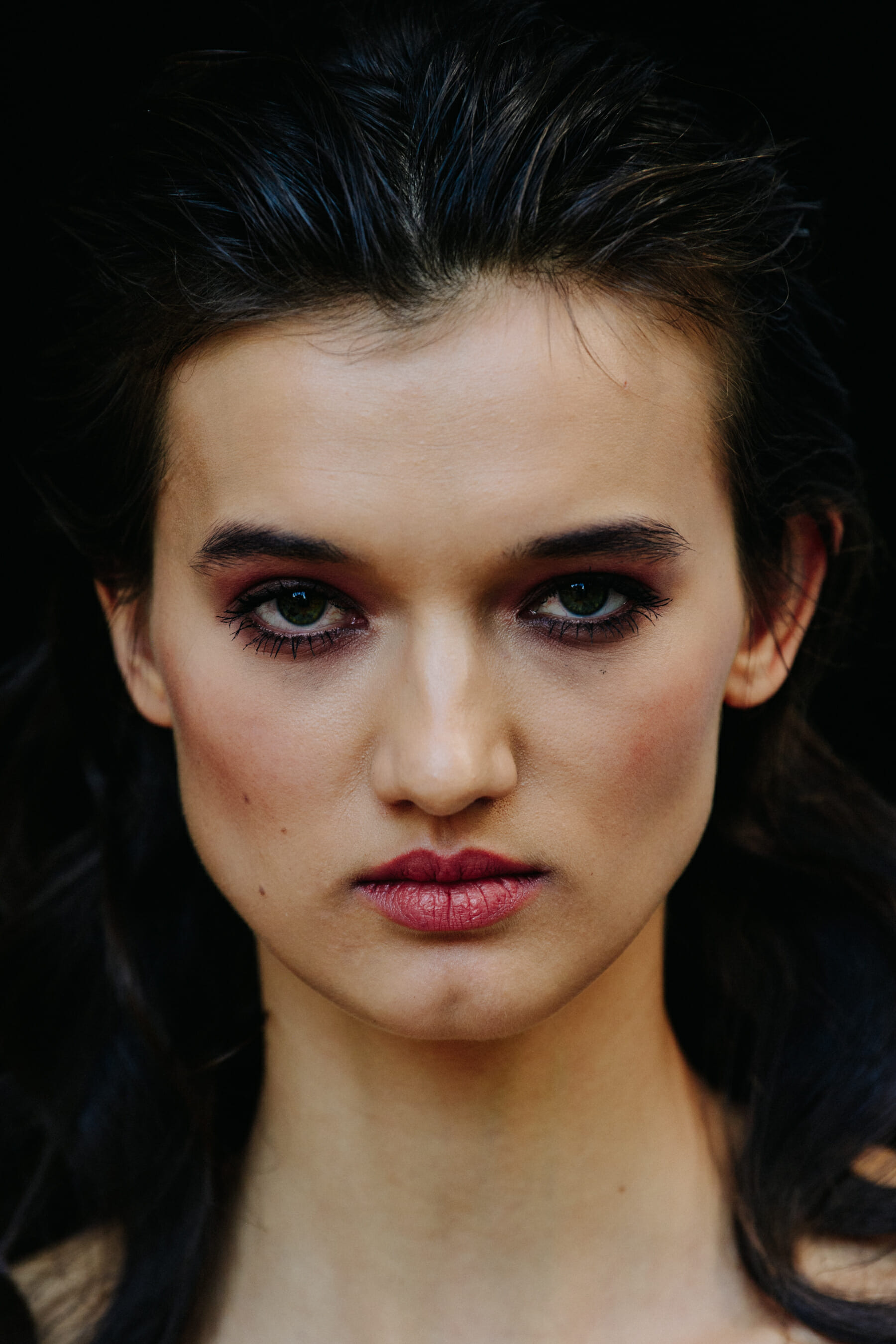 Portrait of model with green eyes