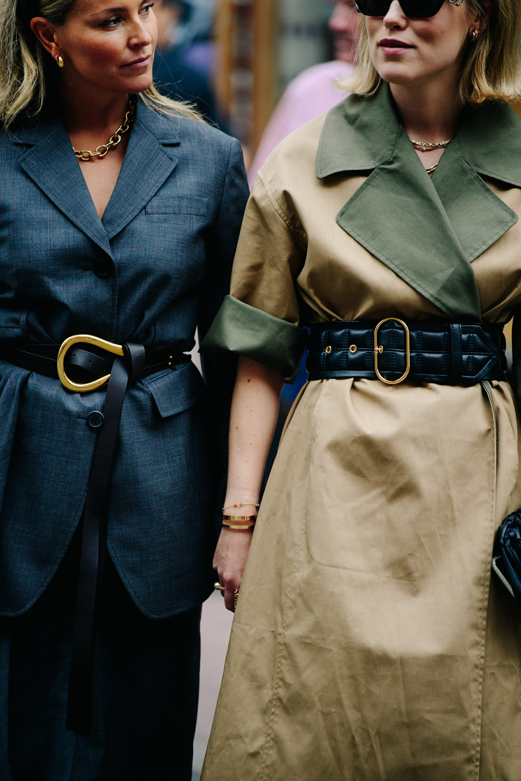 Two women wearing stylish outfits