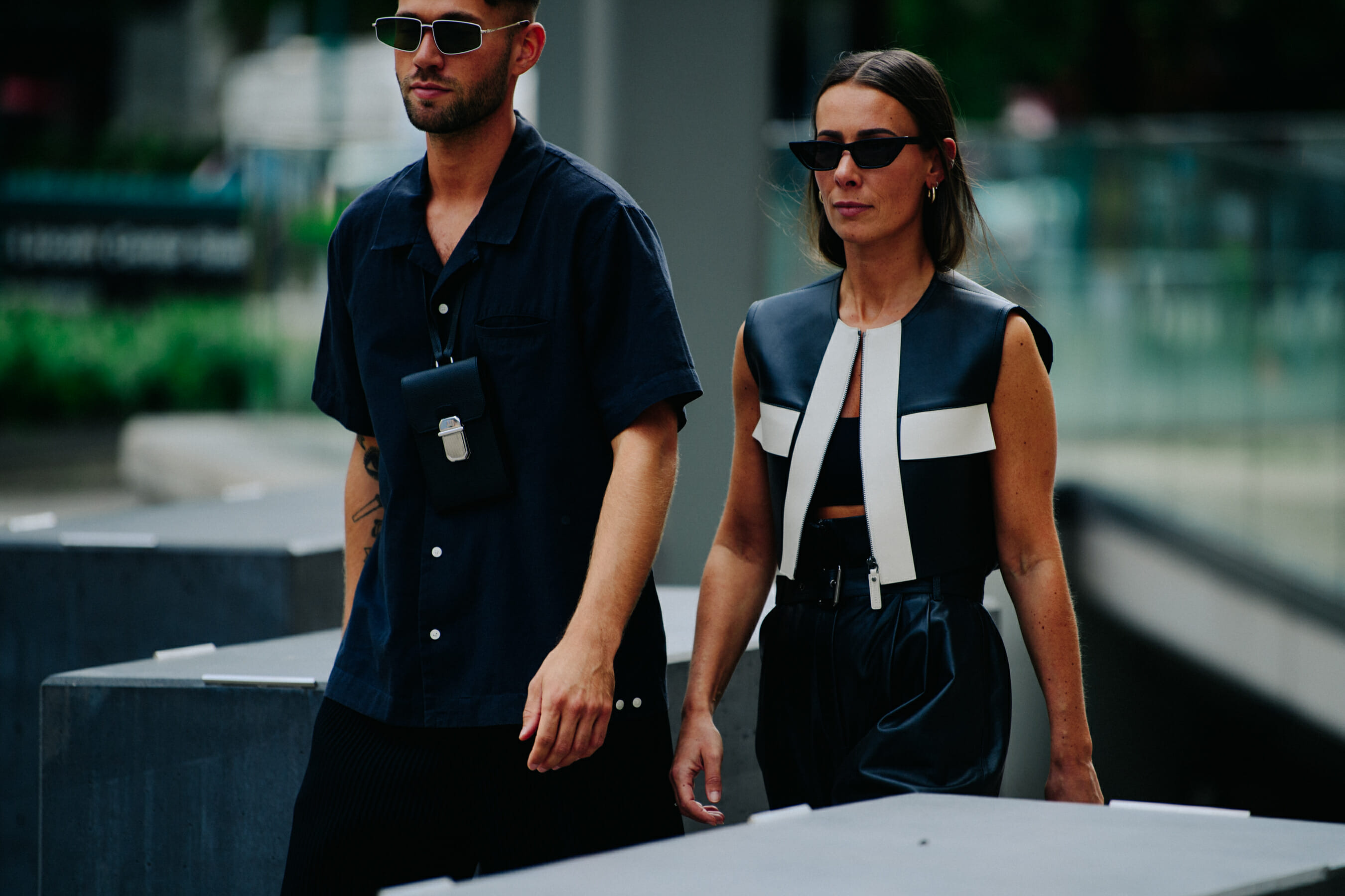 Couple wearing dark clothing
