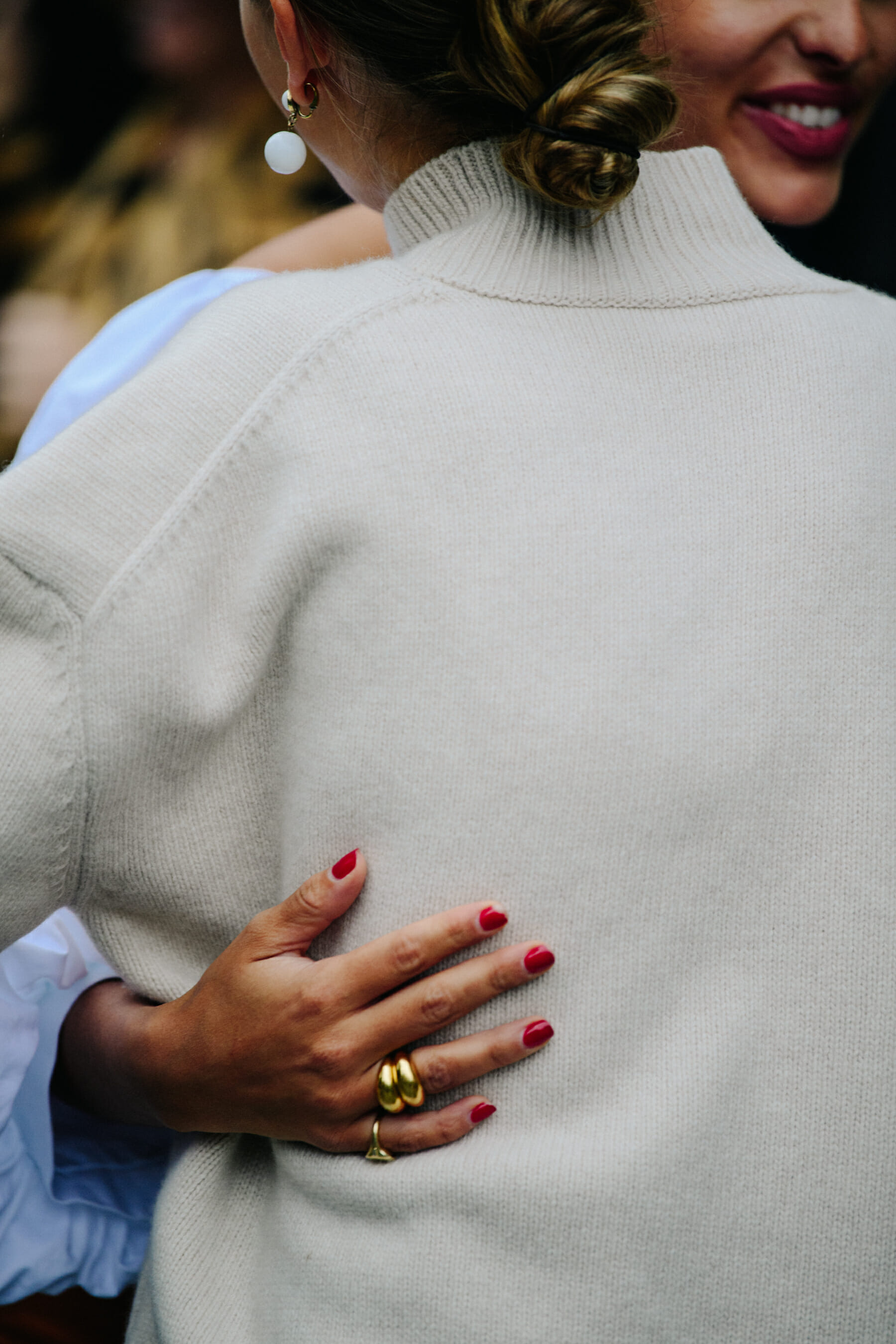 Woman wearing wool jumper