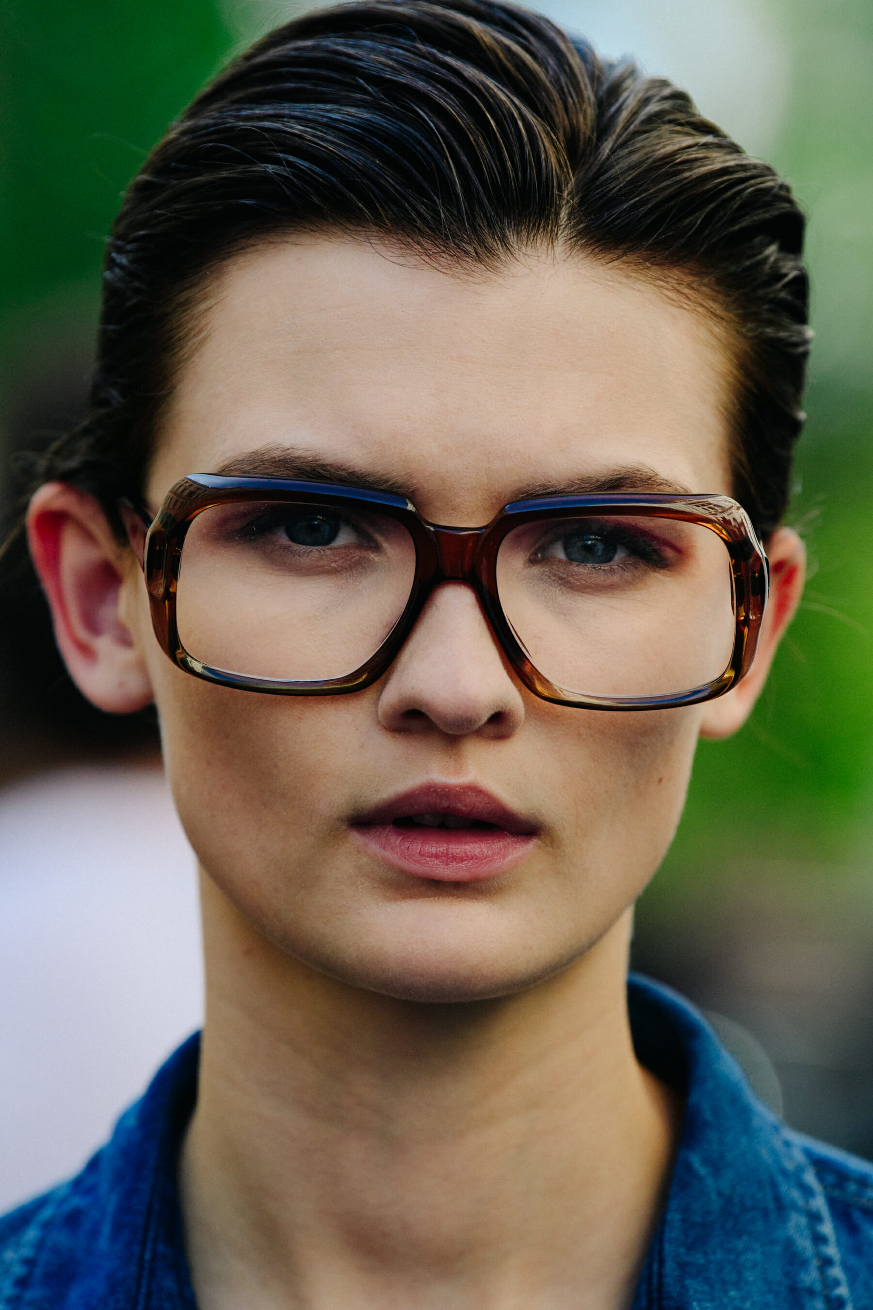 Portrait of model with blue eyes