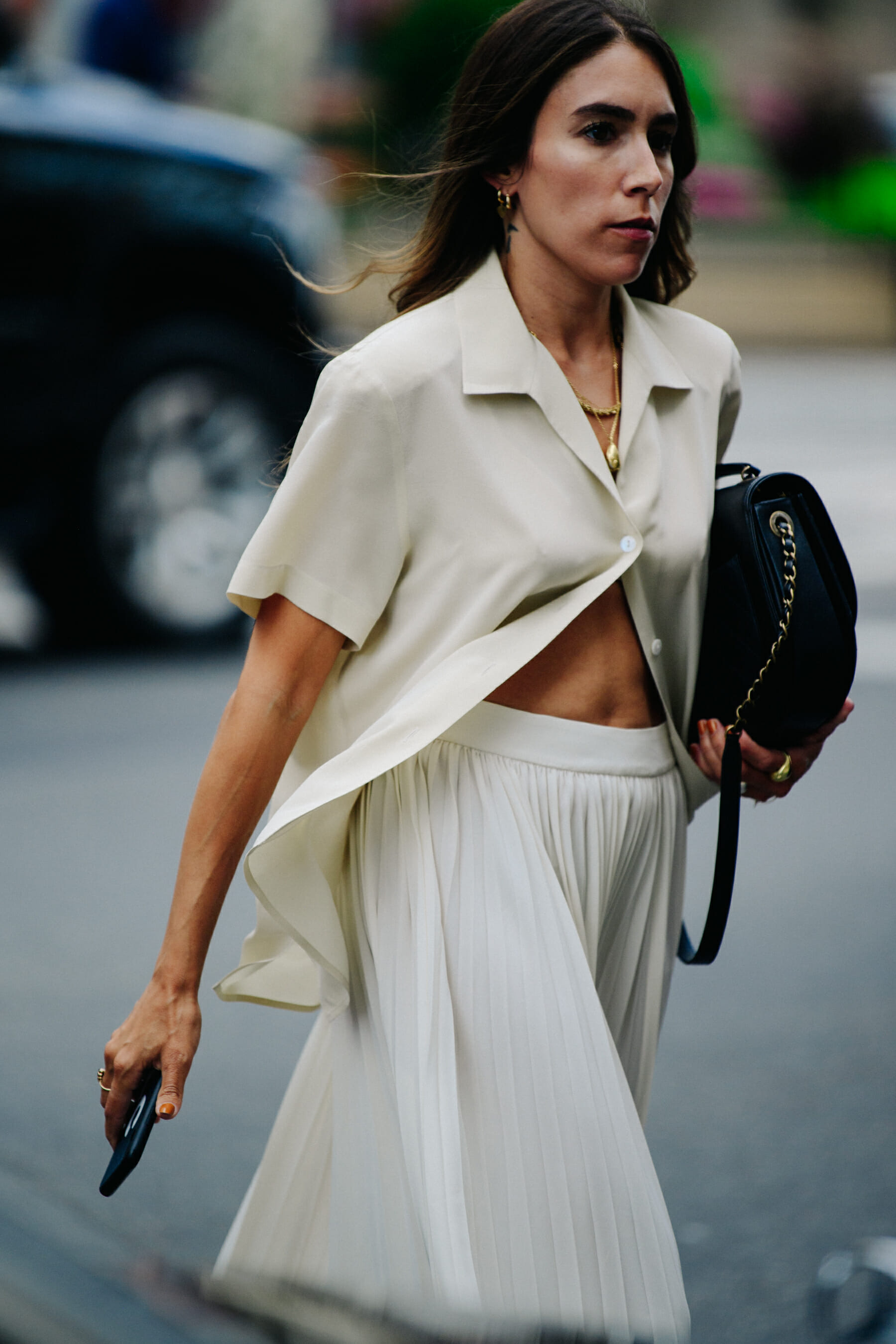 Woman wearing tan shirt