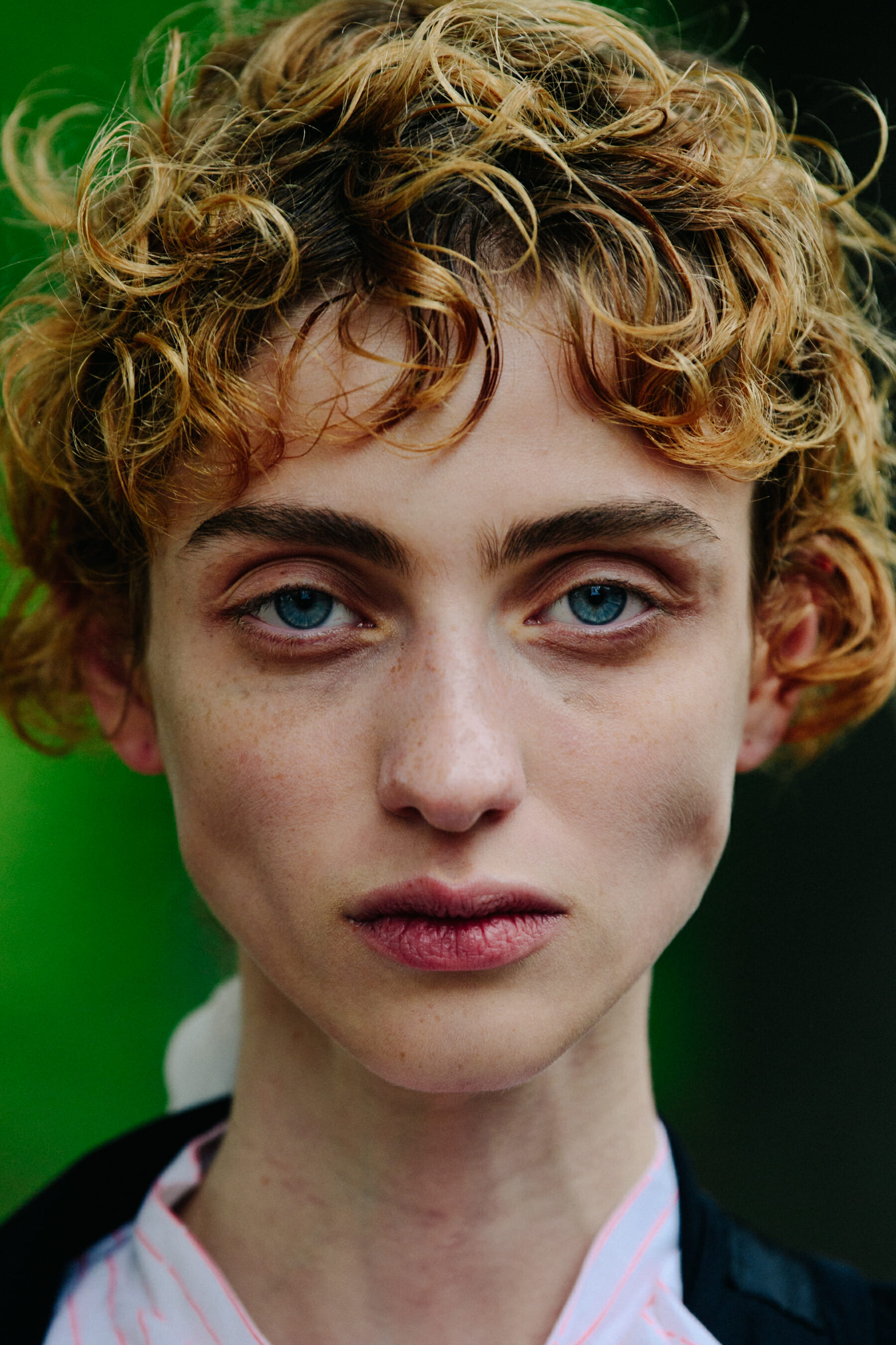Portrait of model with blue eyes