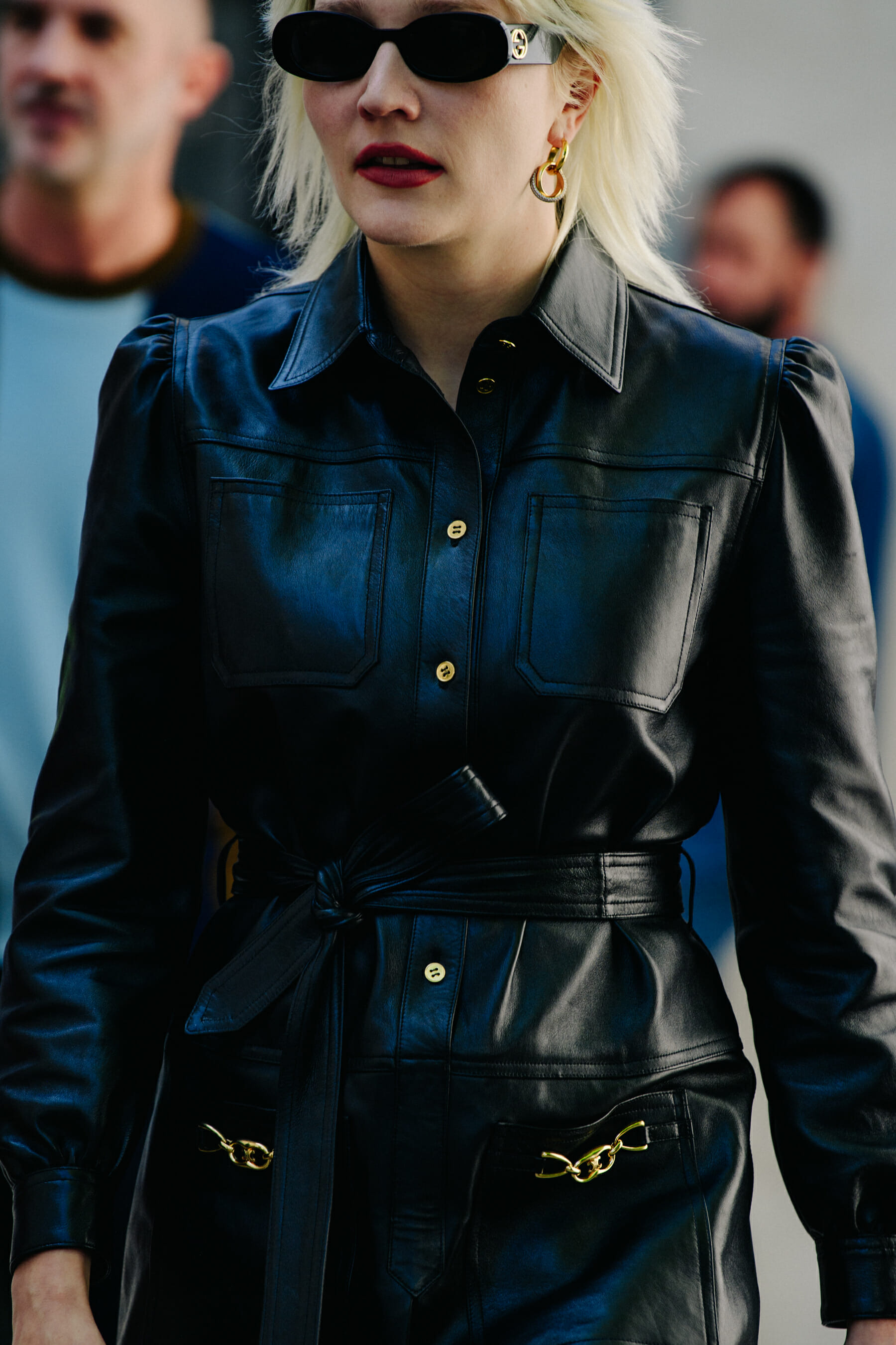 Woman wearing Gucci sunglasses