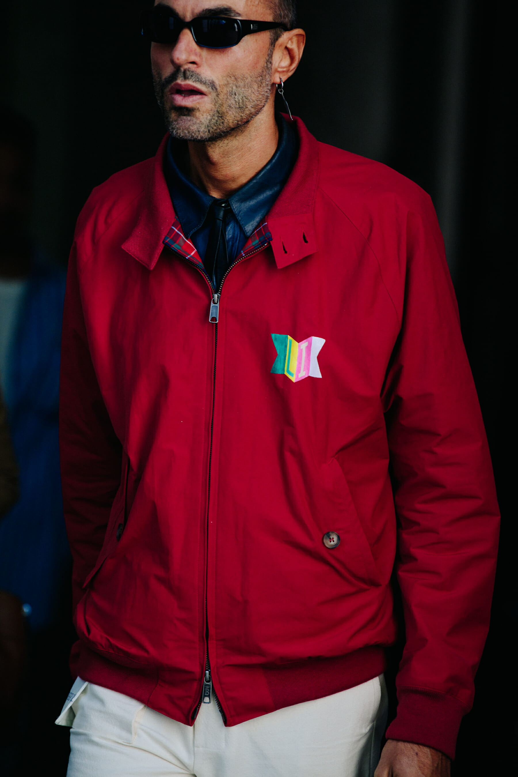 Man wearing red jacket