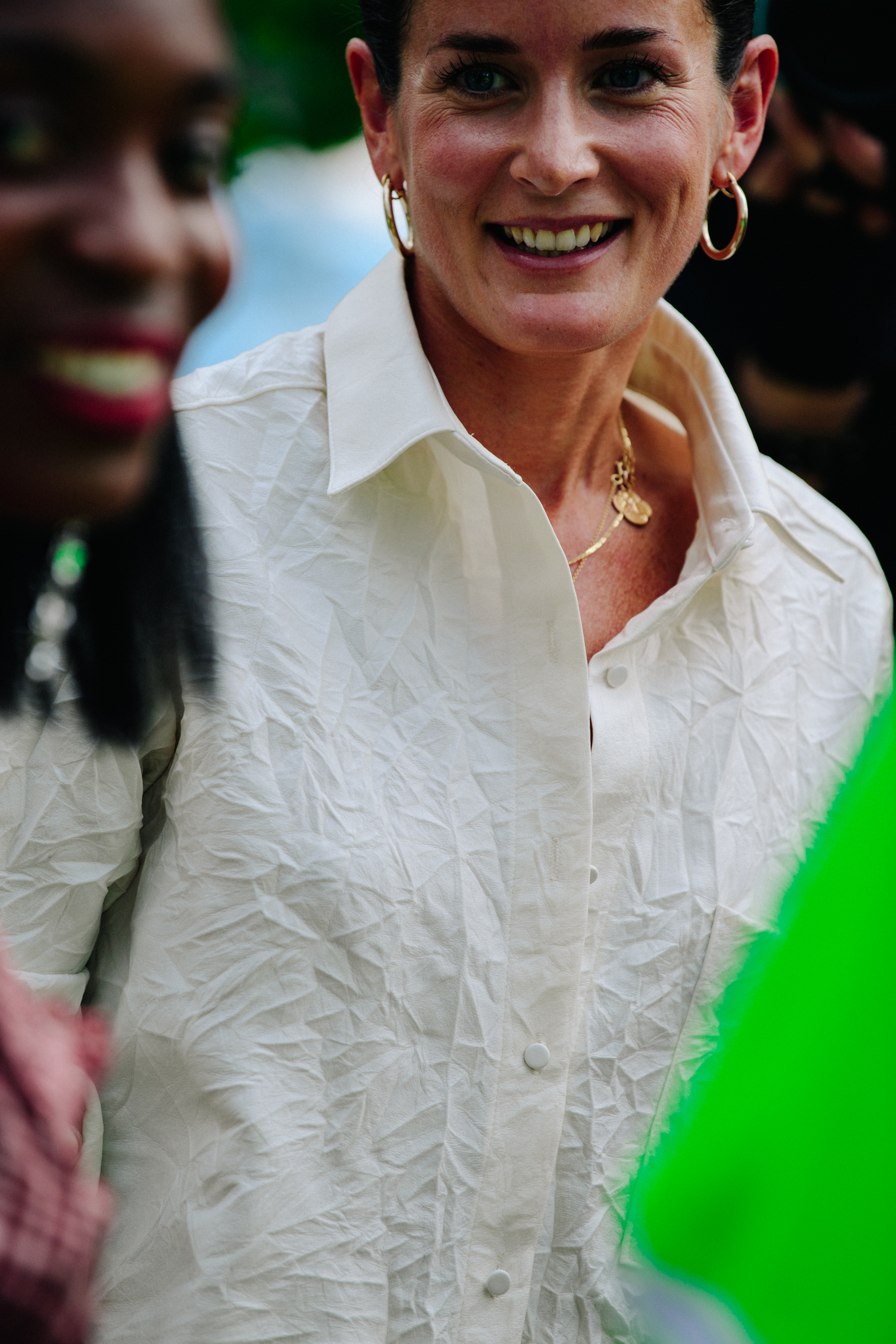 Woman wearing white shirt