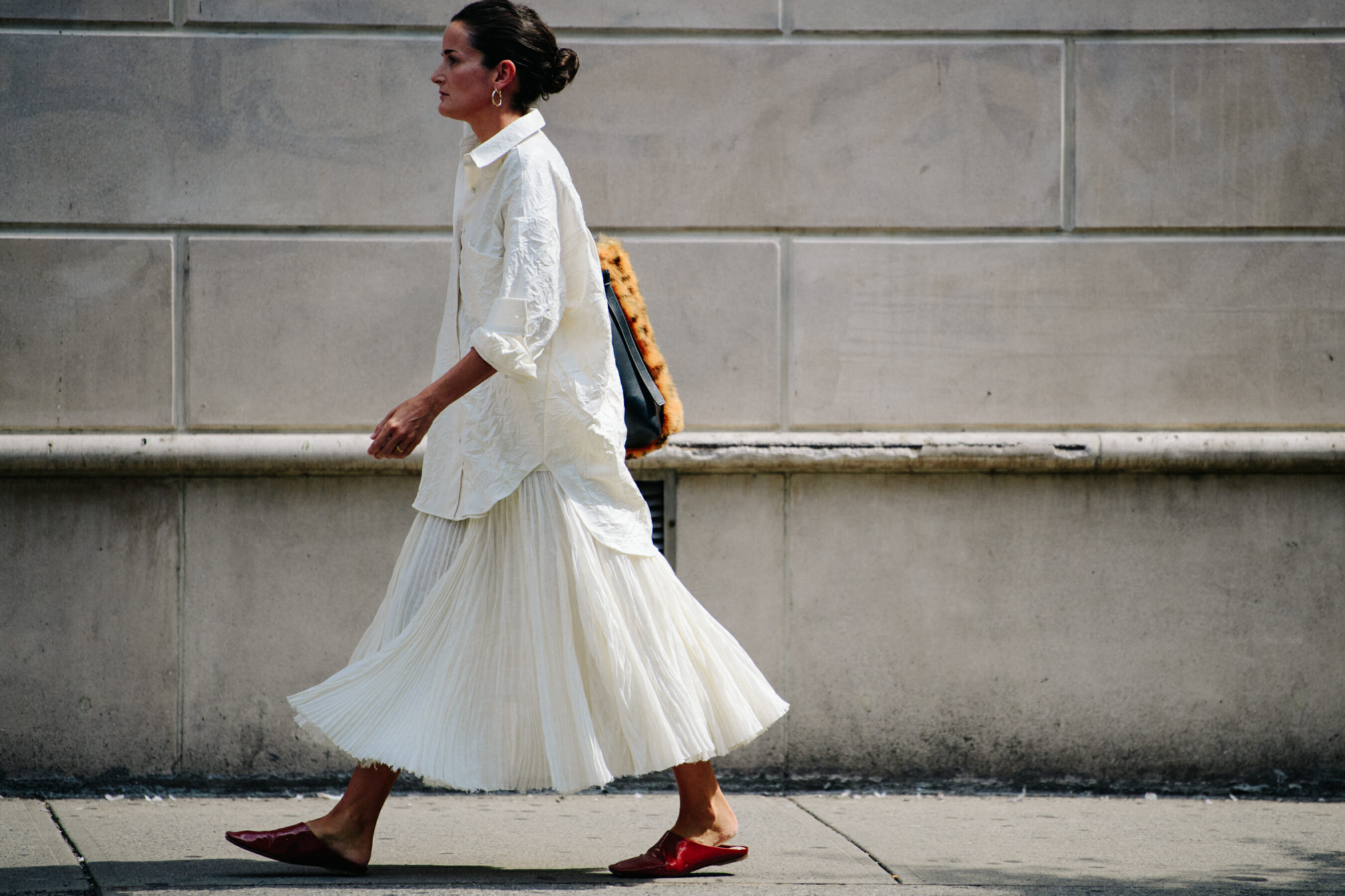 Woman wearing white dress