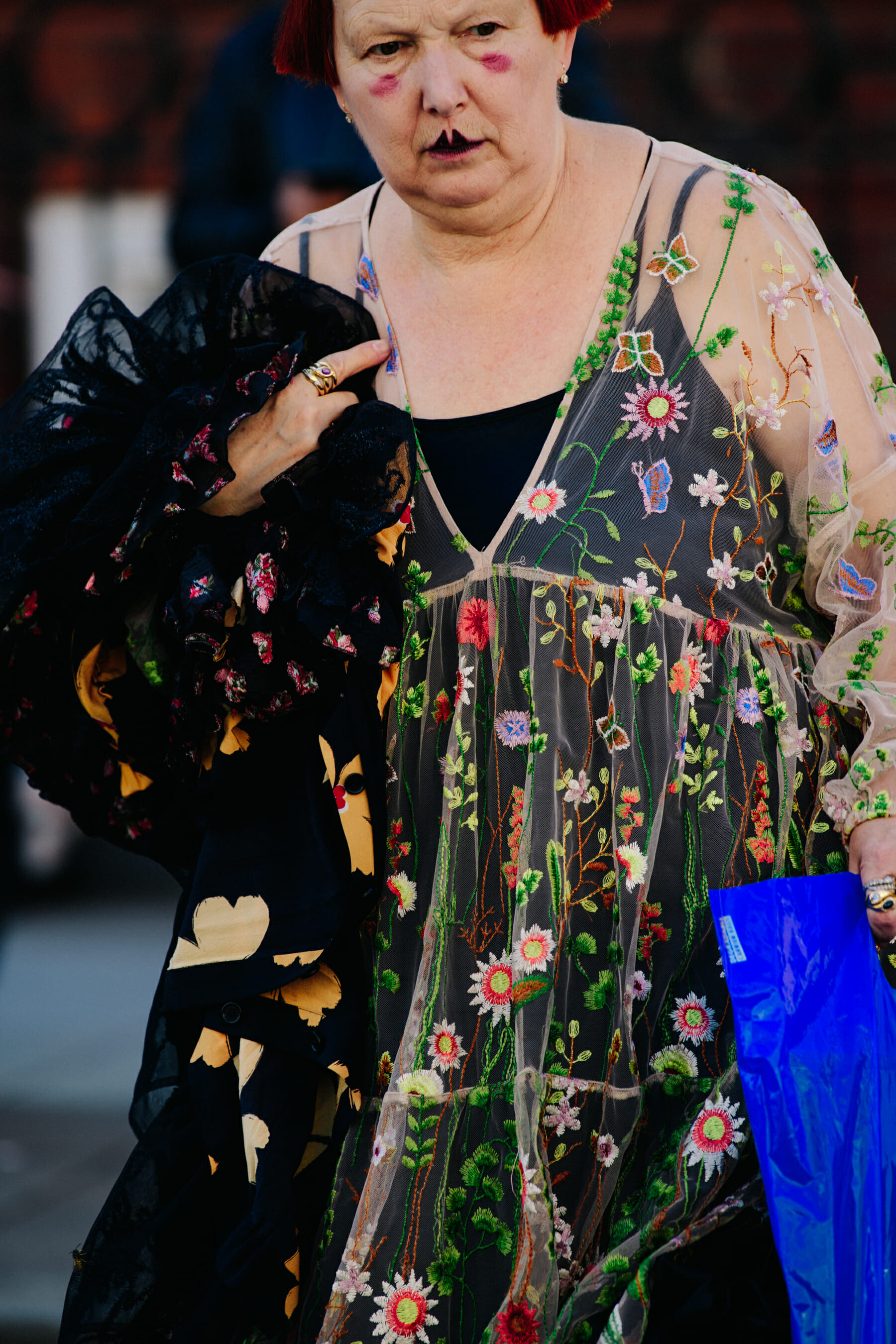 Woman wearing floral dress