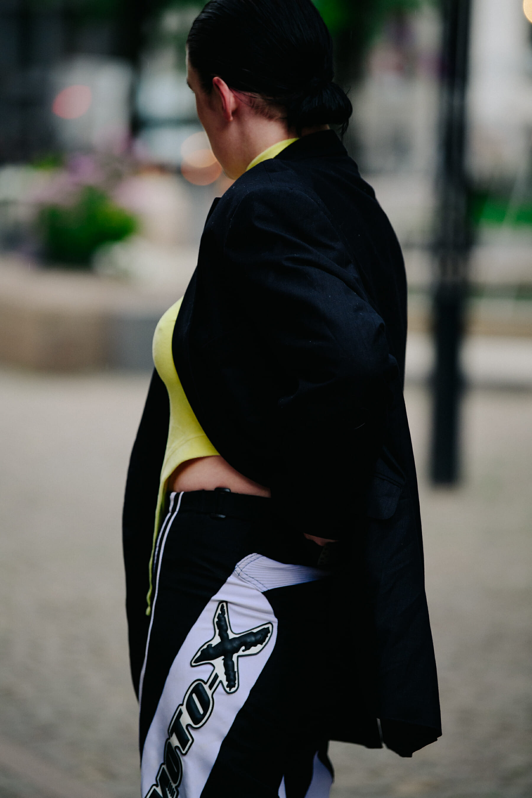 Woman wearing Moto-X pants