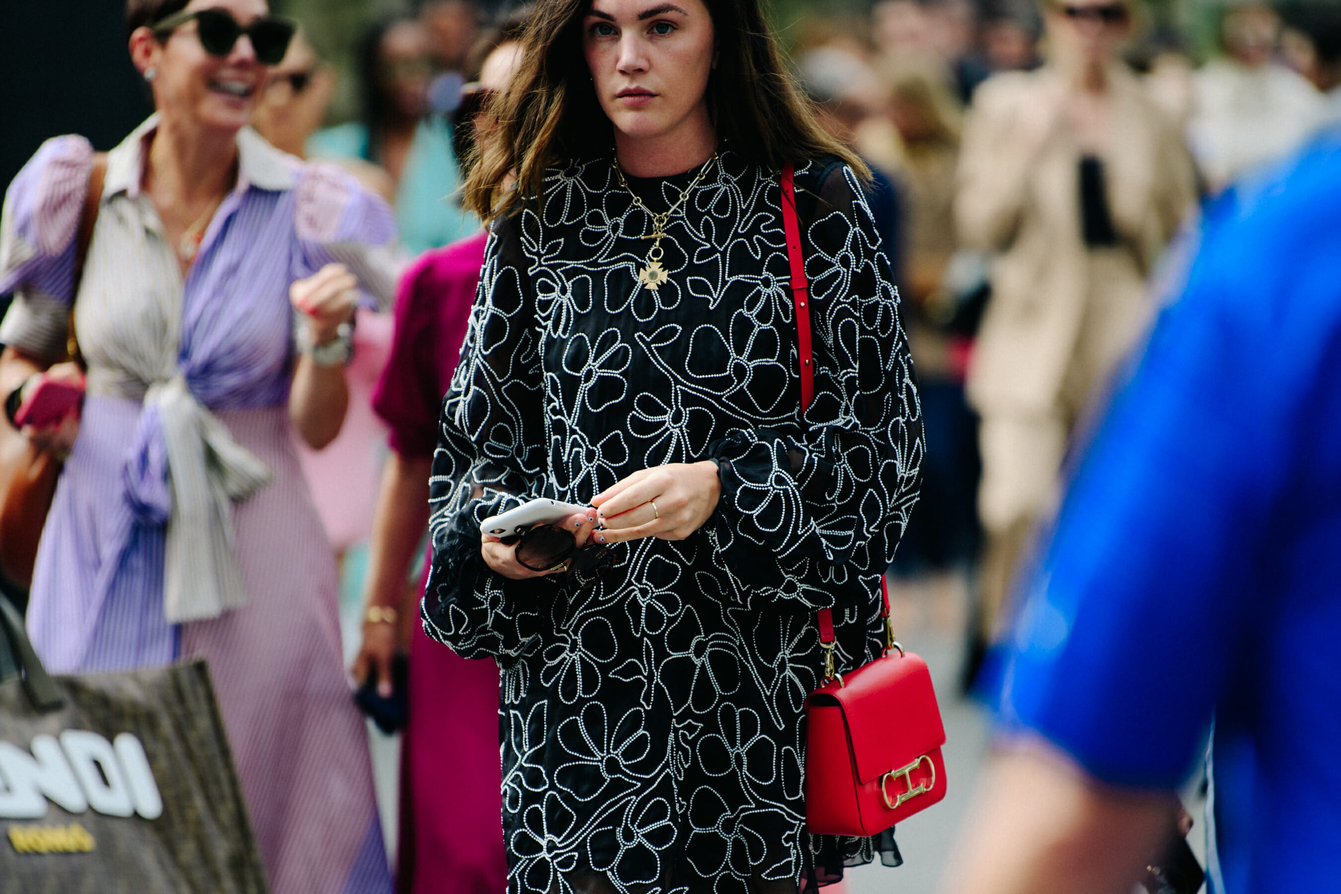 Woman wearing floral dress