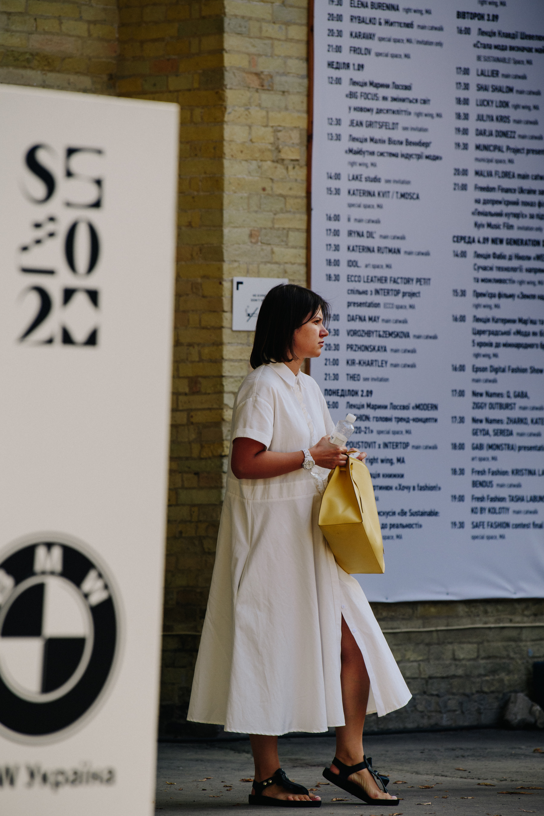 Woman wearing white dress