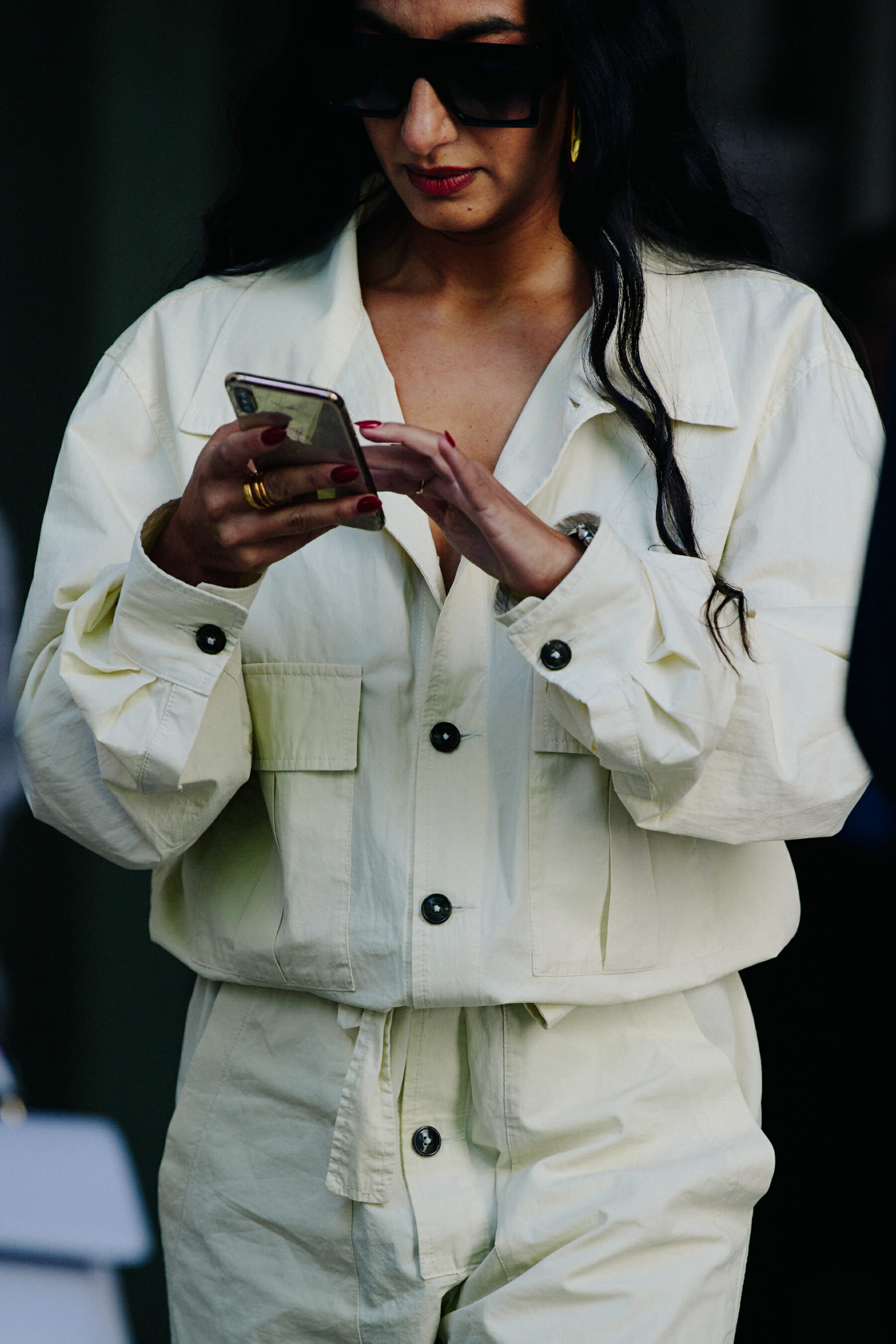 Woman wearing white outfit