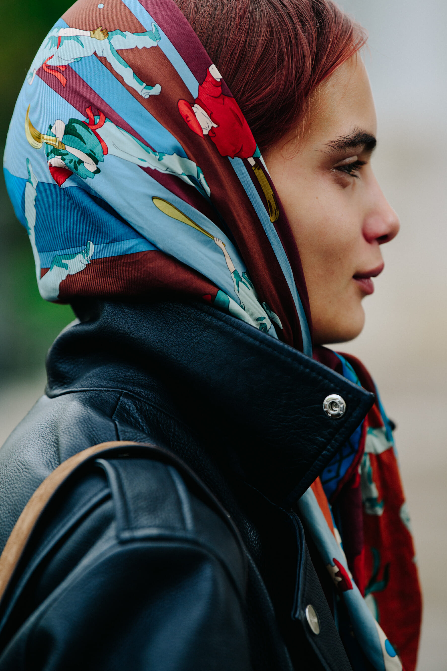 Model wearing headscarf