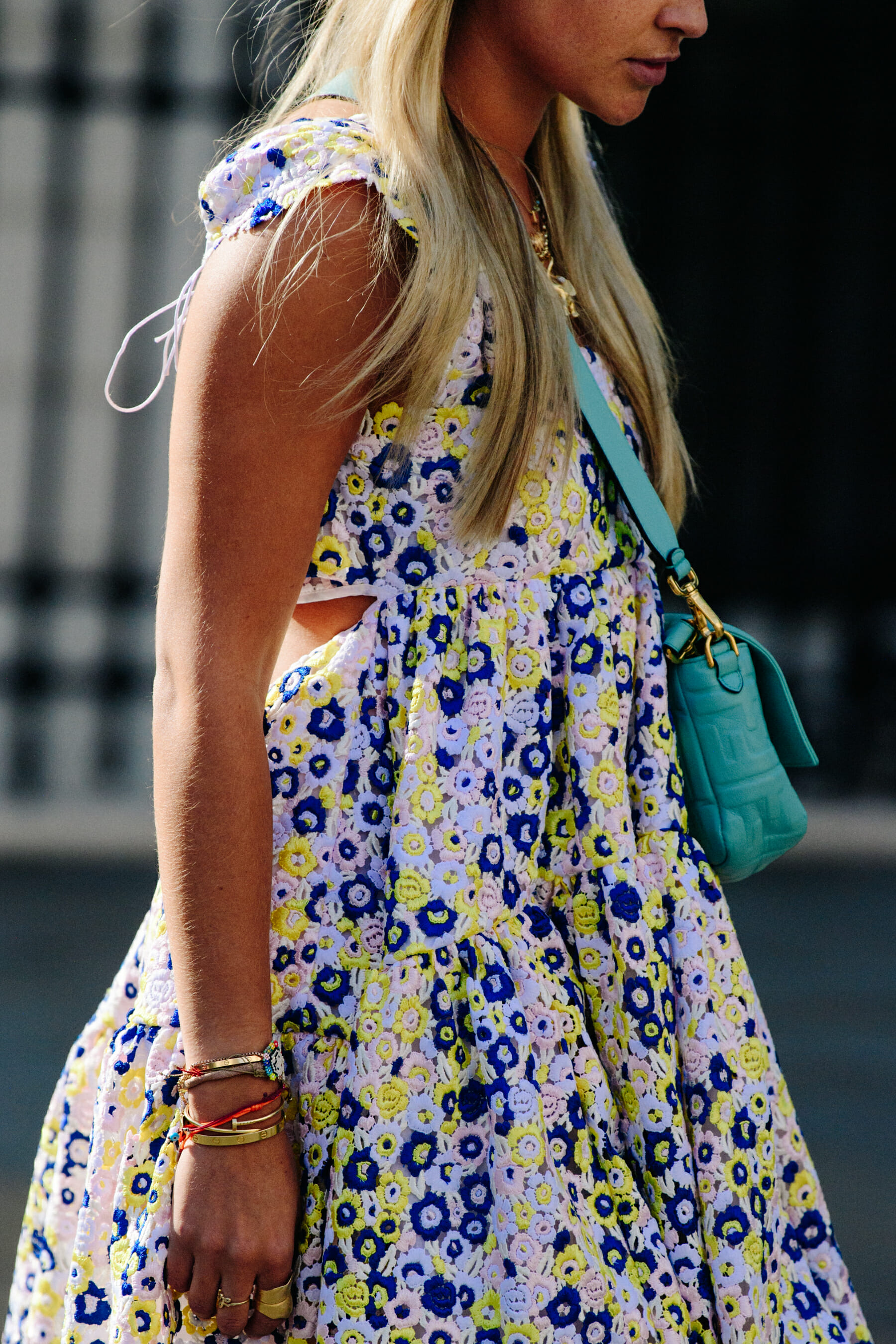 Woman wearing floral dress
