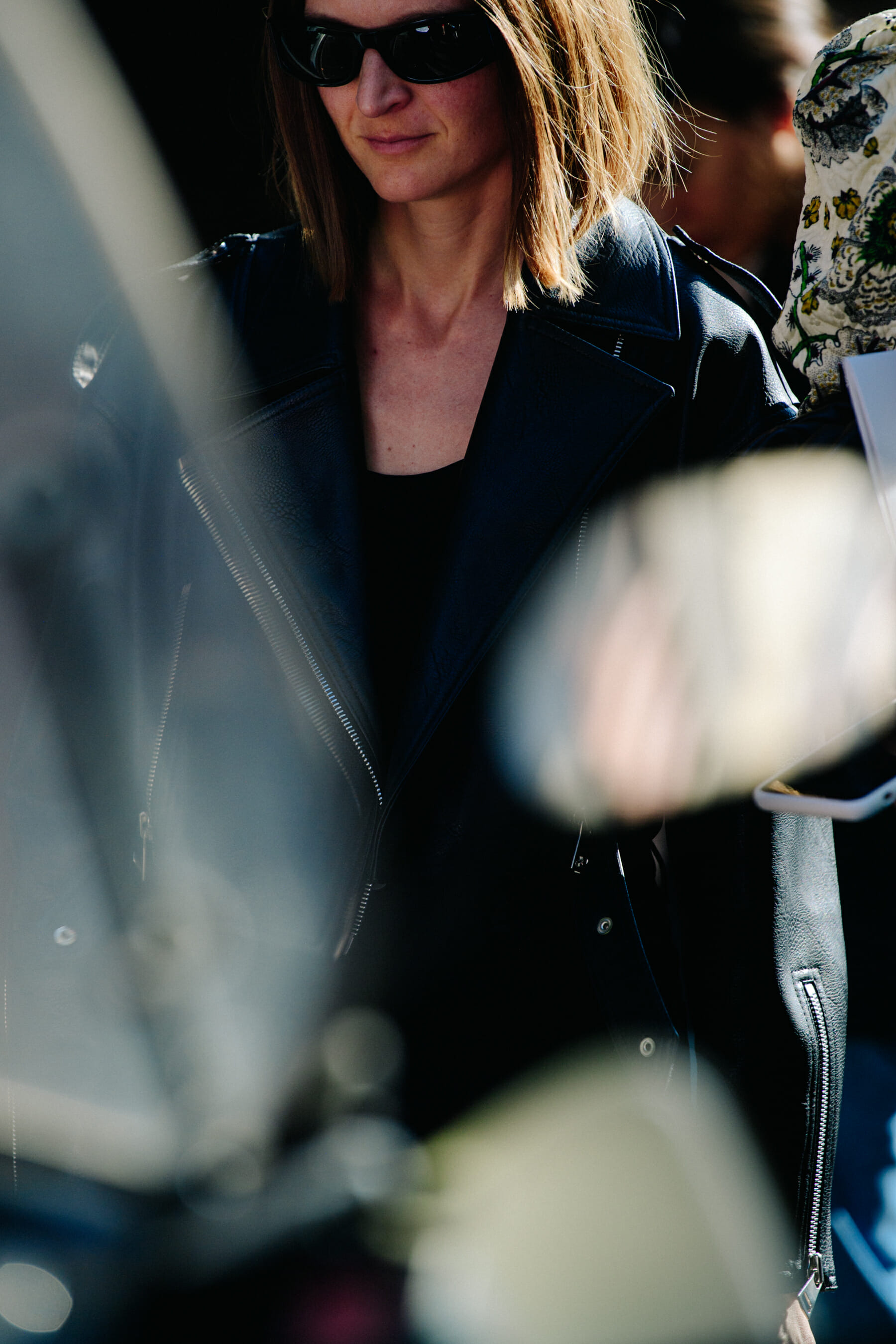 Woman wearing black jacket