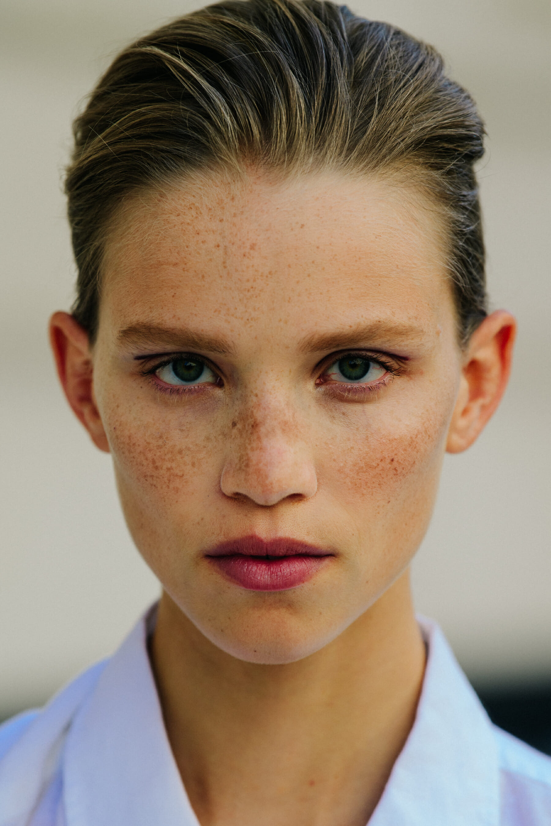 Portrait of model with green eyes