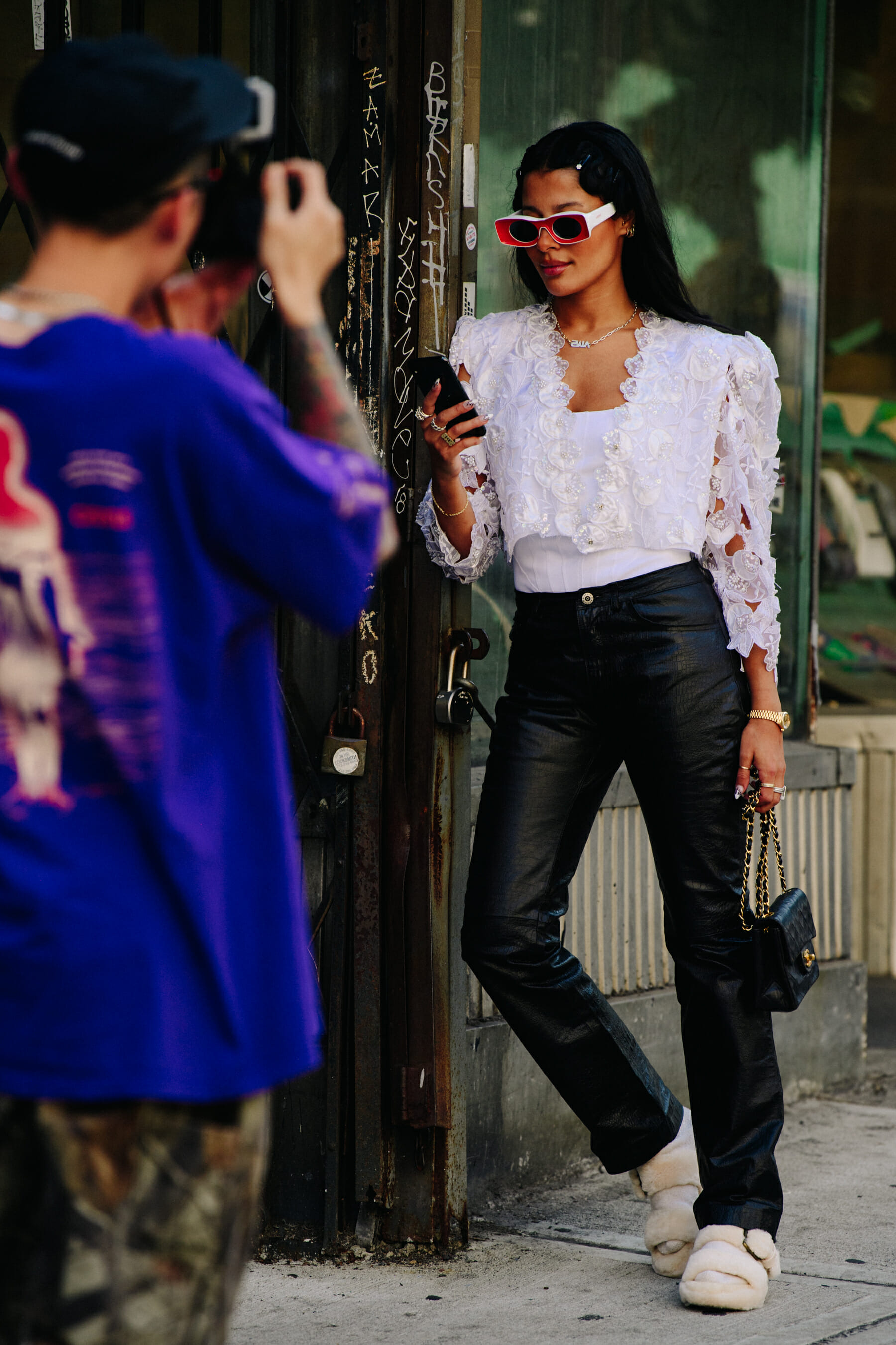 Woman wearing UGG shoes