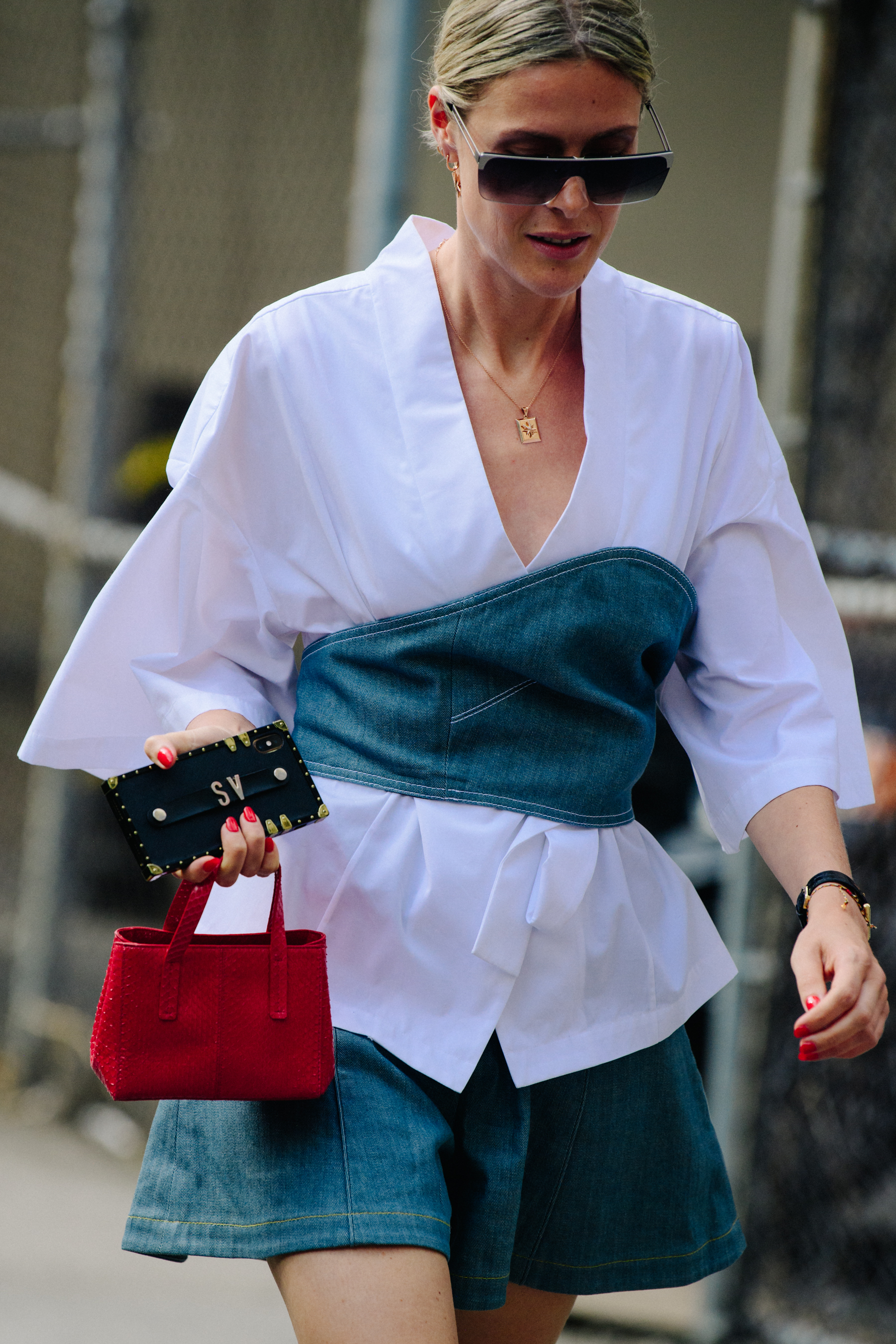 Woman wearing white shirt