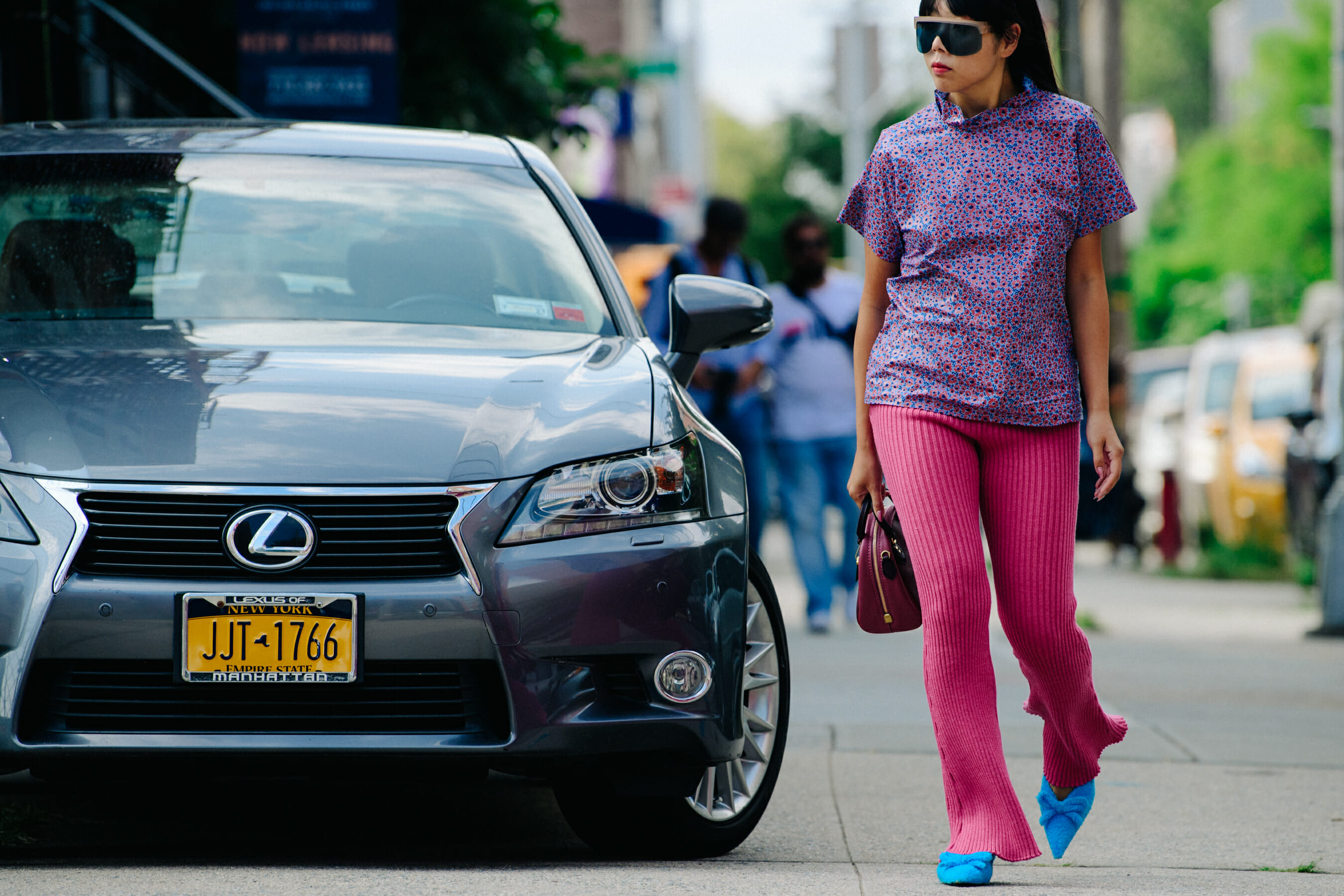 Woman wearing pink pants