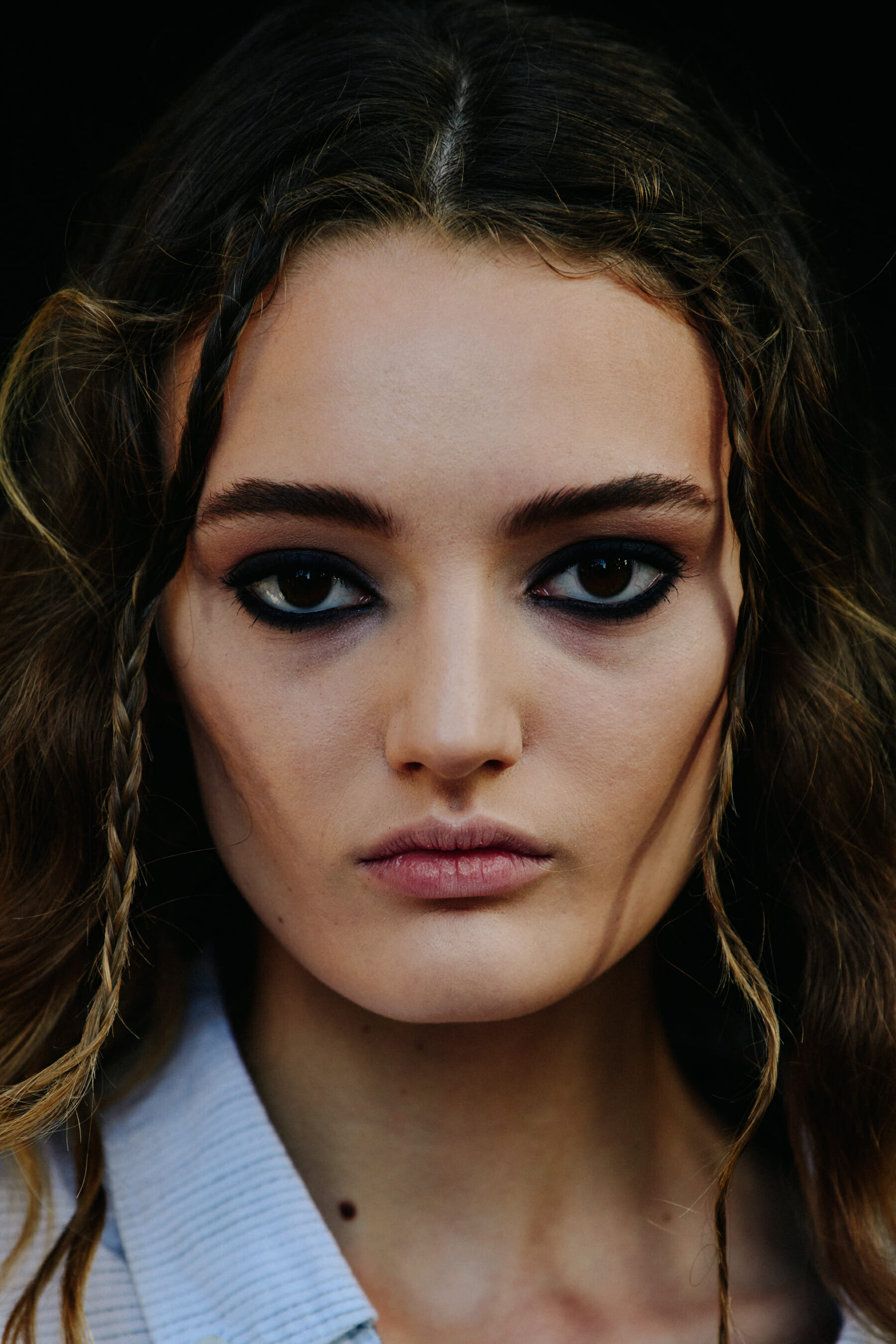 Portrait of model with dark eyes