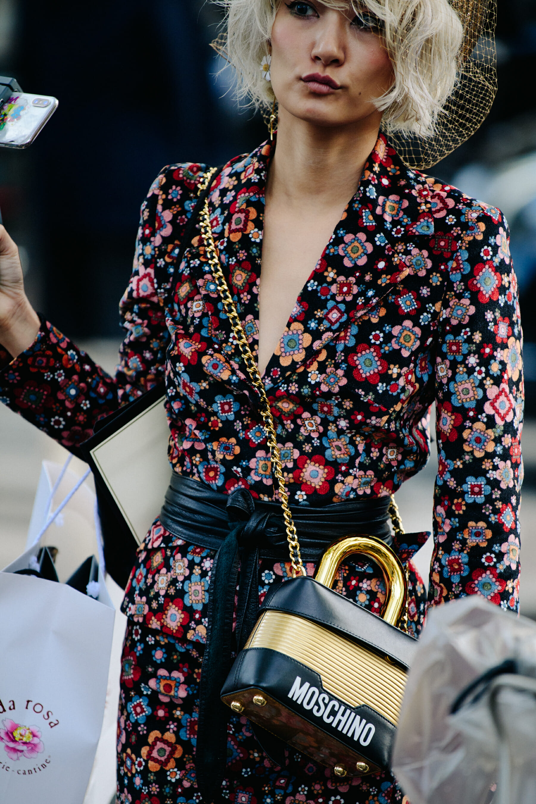 Woman wearing floral dress