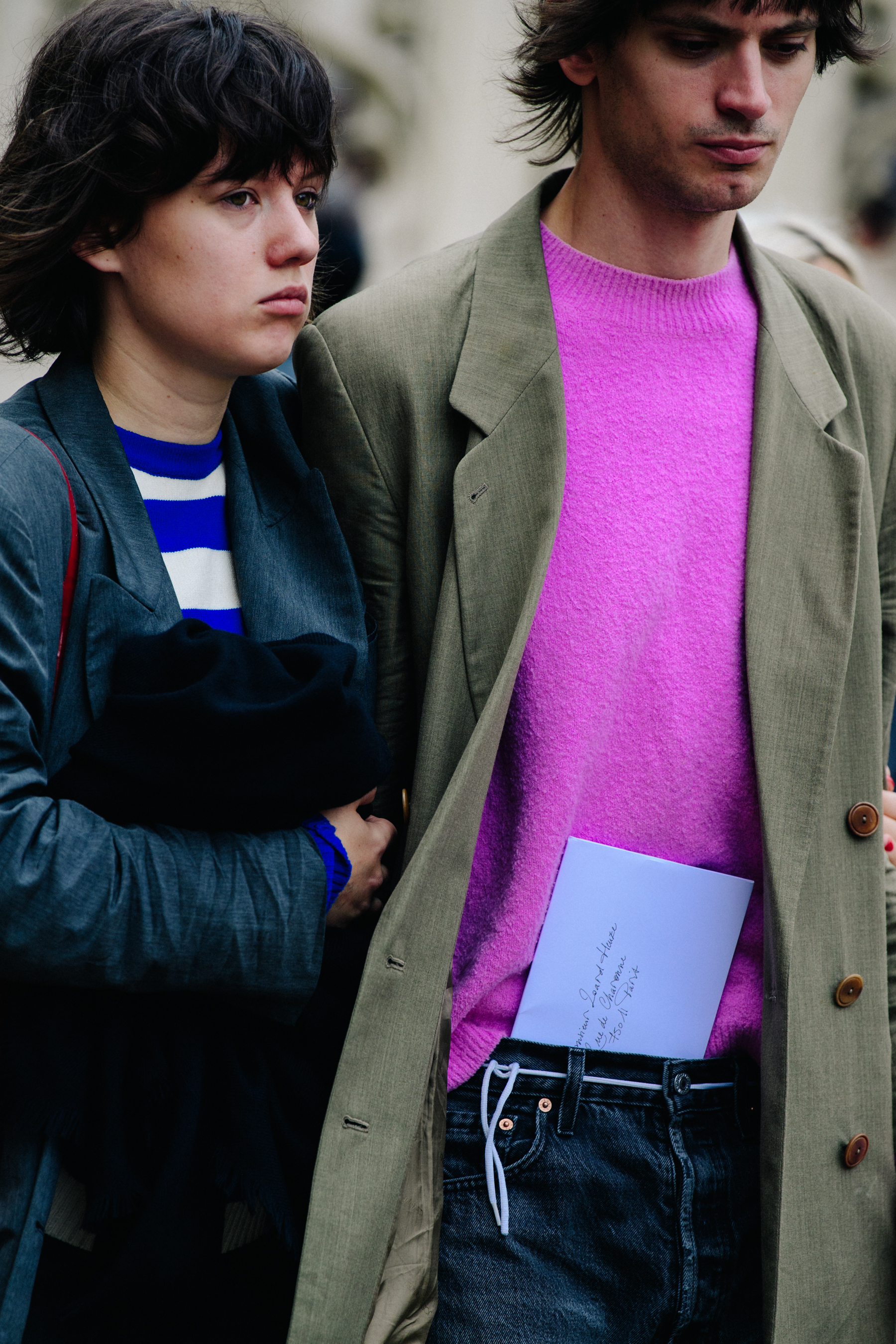 Couple with shaggy hair