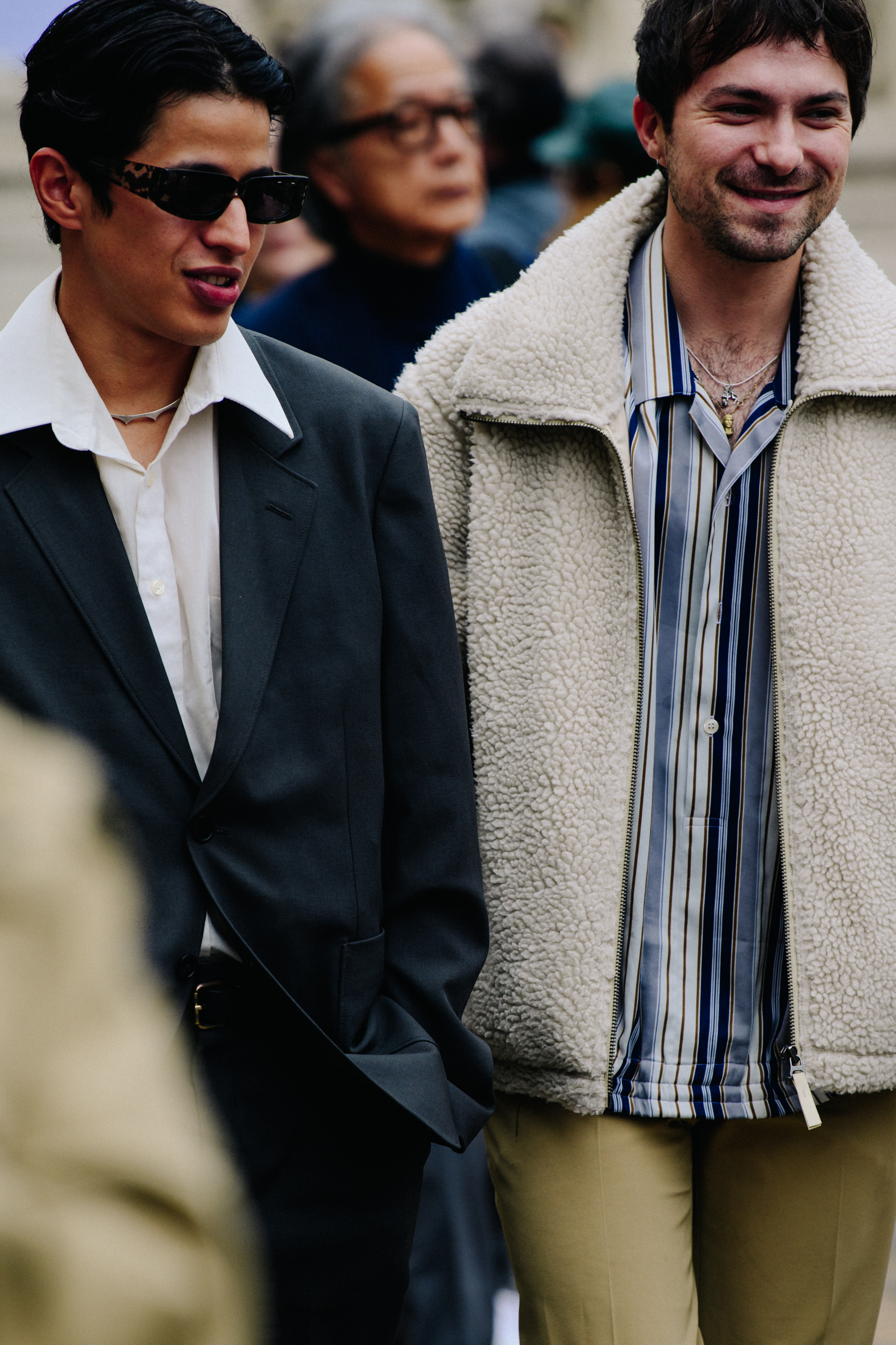 Couple wearing large collars