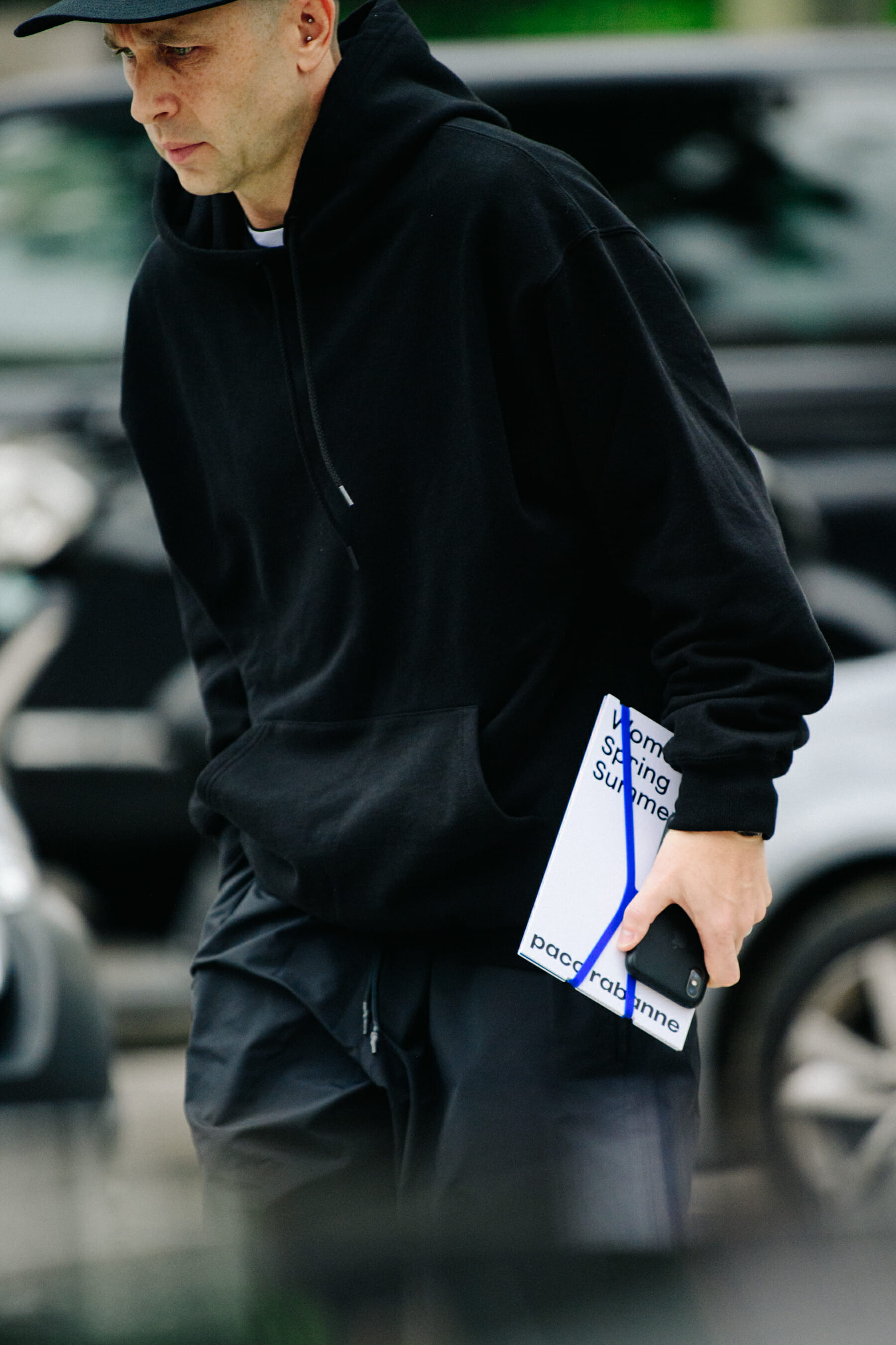 Man wearing black hoodie