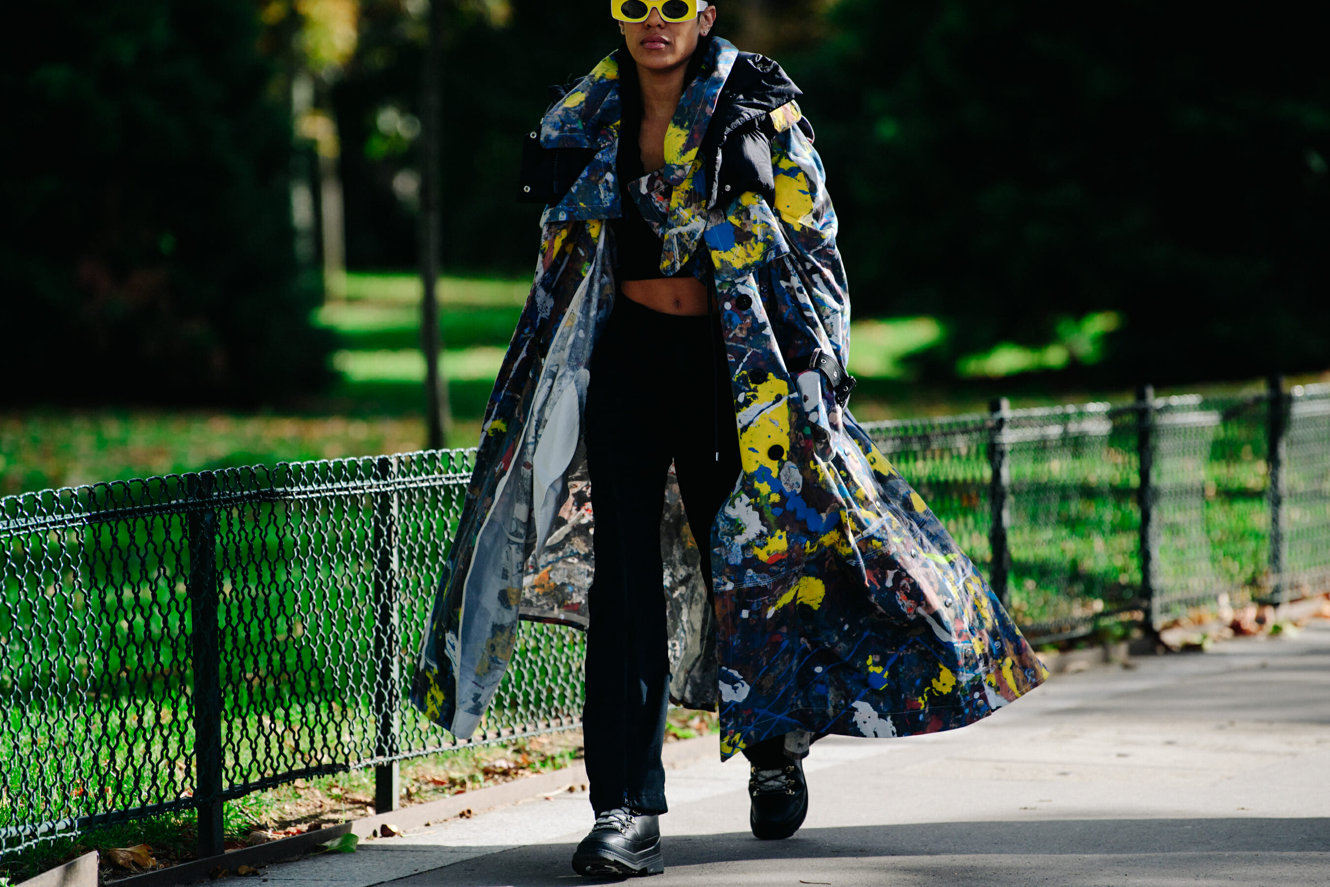 Woman wearing yellow glasses